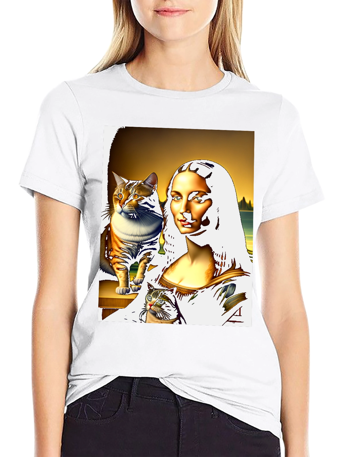 Mona Lisa Cat T-Shirt