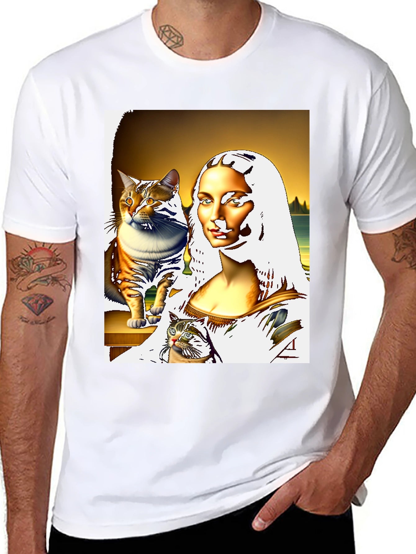 Mona Lisa Cat T-Shirt