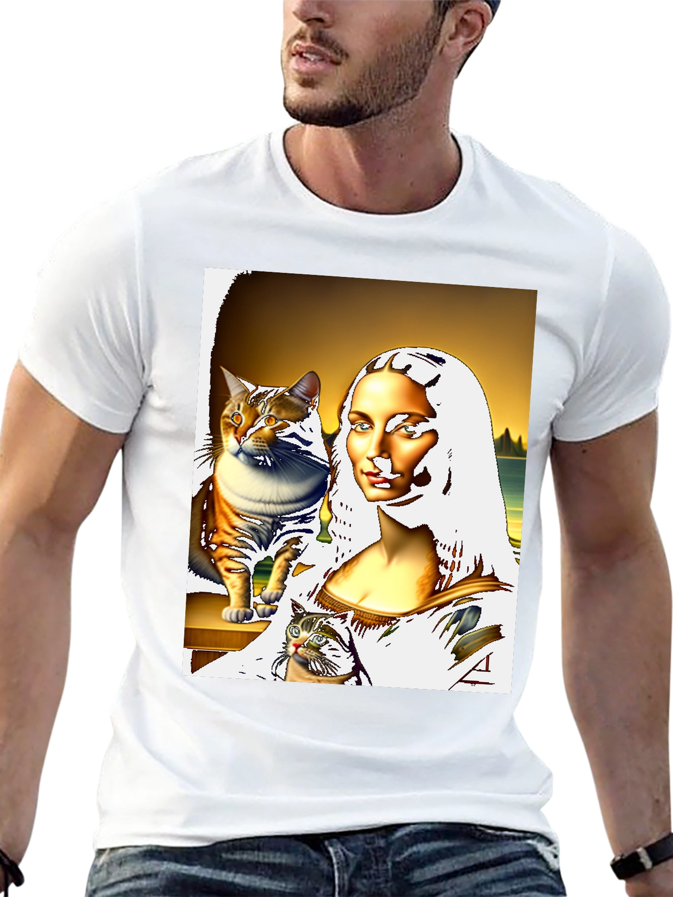 Mona Lisa Cat T-Shirt