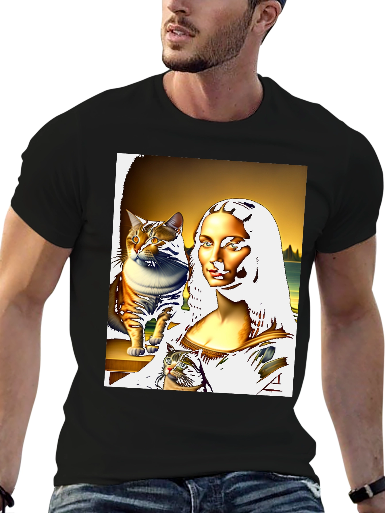 Mona Lisa Cat T-Shirt