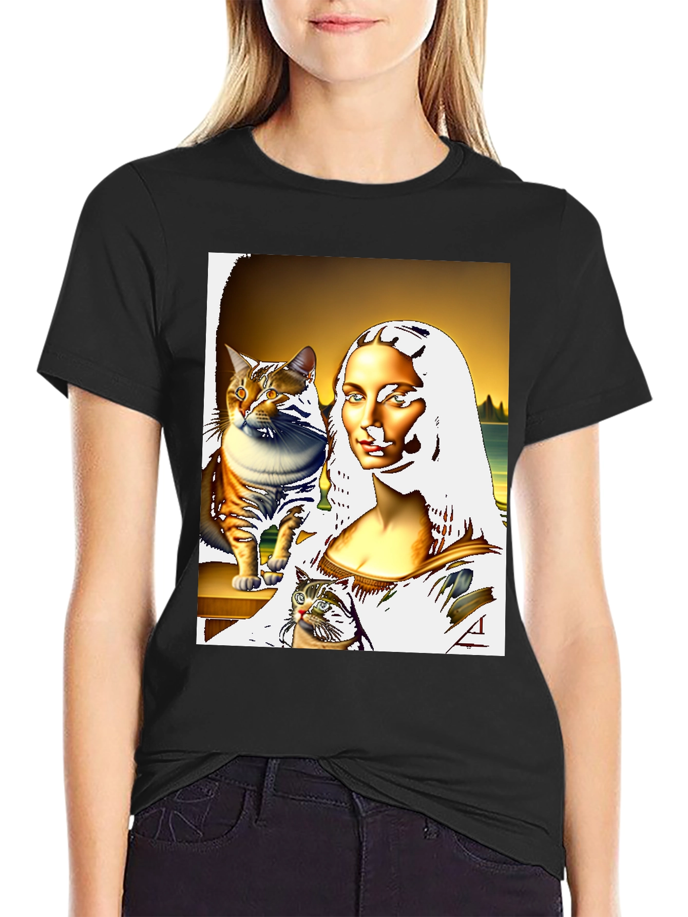 Mona Lisa Cat T-Shirt