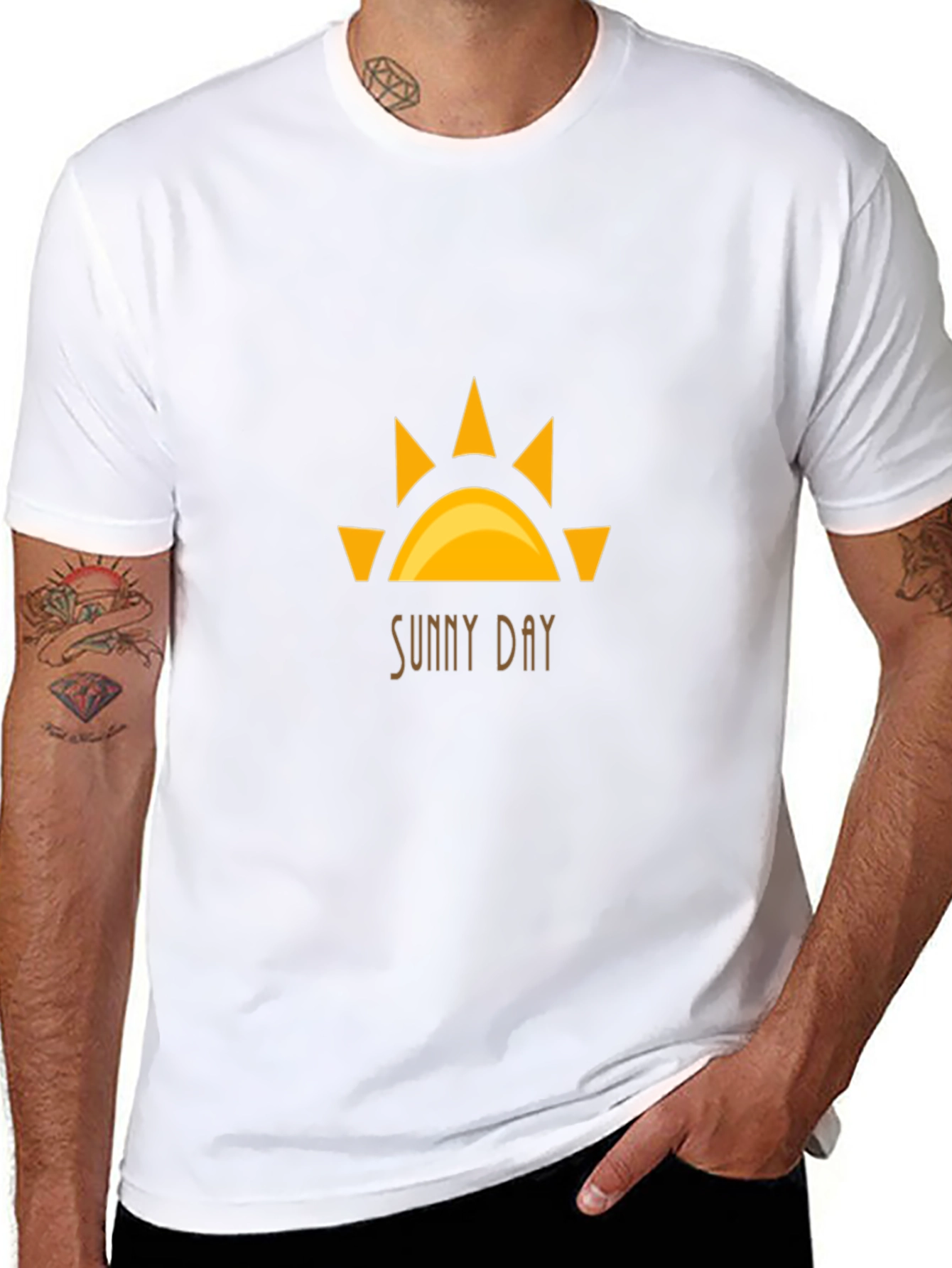 Sunny Day Graphic Tee - Black Cotton T-Shirt