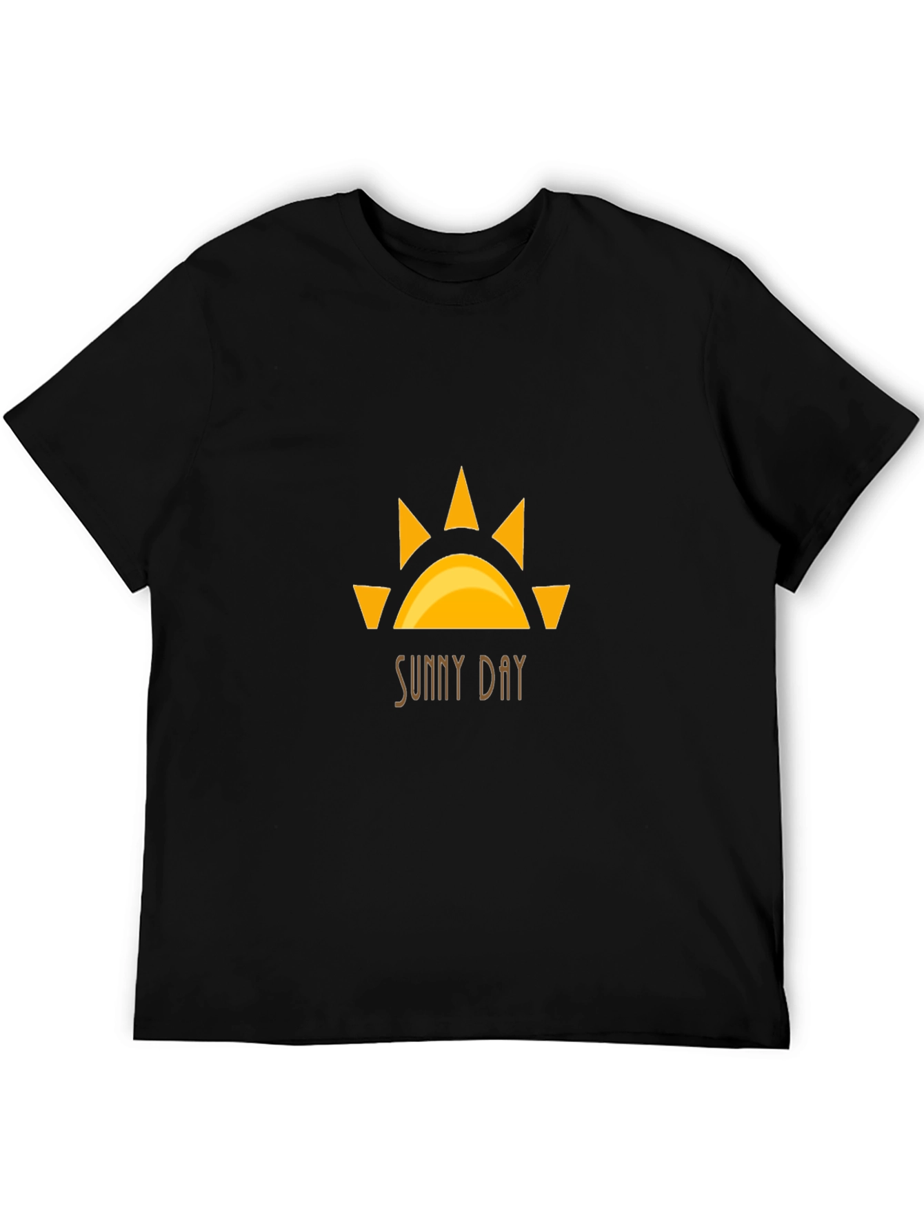 Sunny Day Graphic Tee - Black Cotton T-Shirt