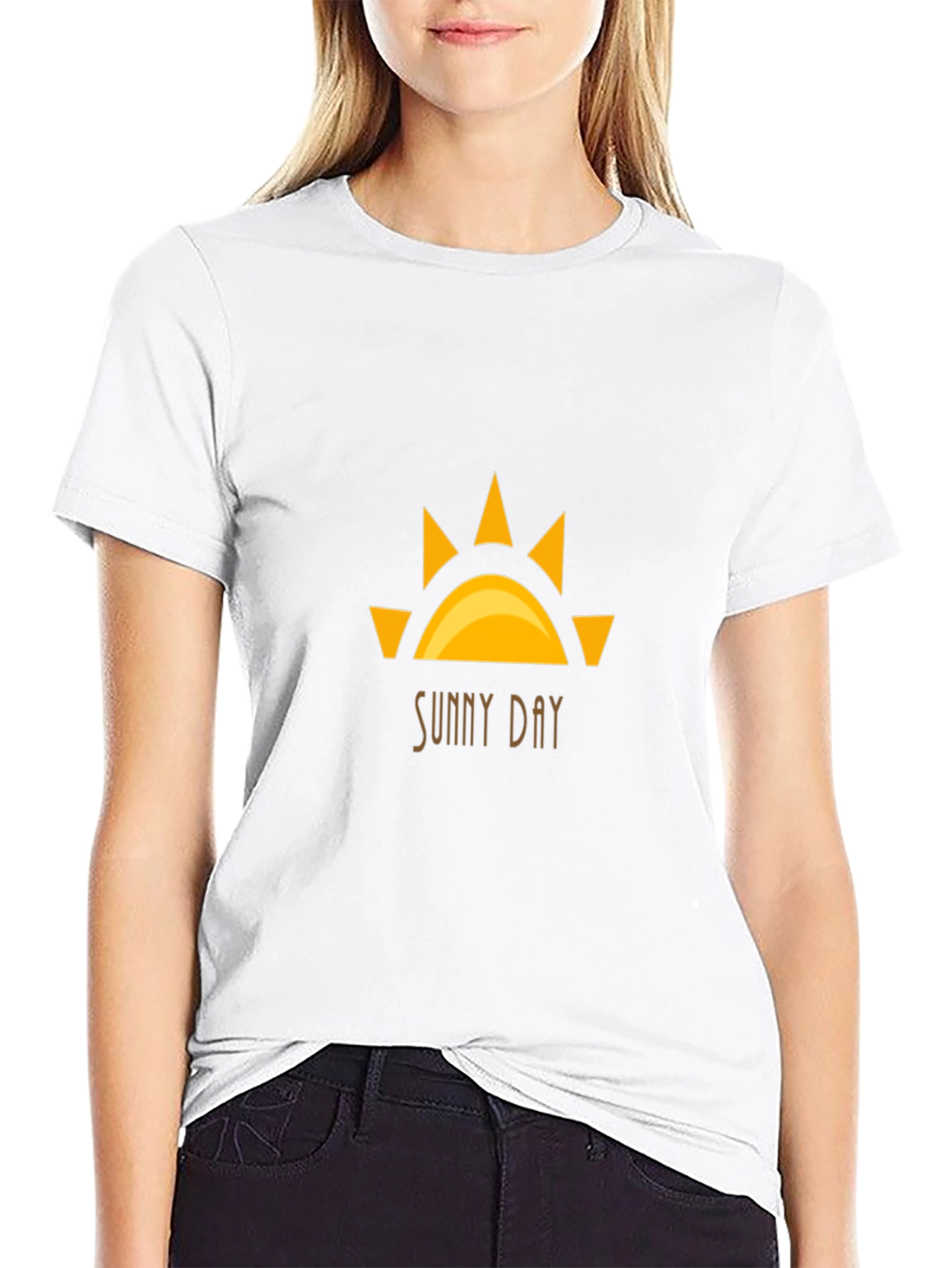 Sunny Day Graphic Tee - Black Cotton T-Shirt