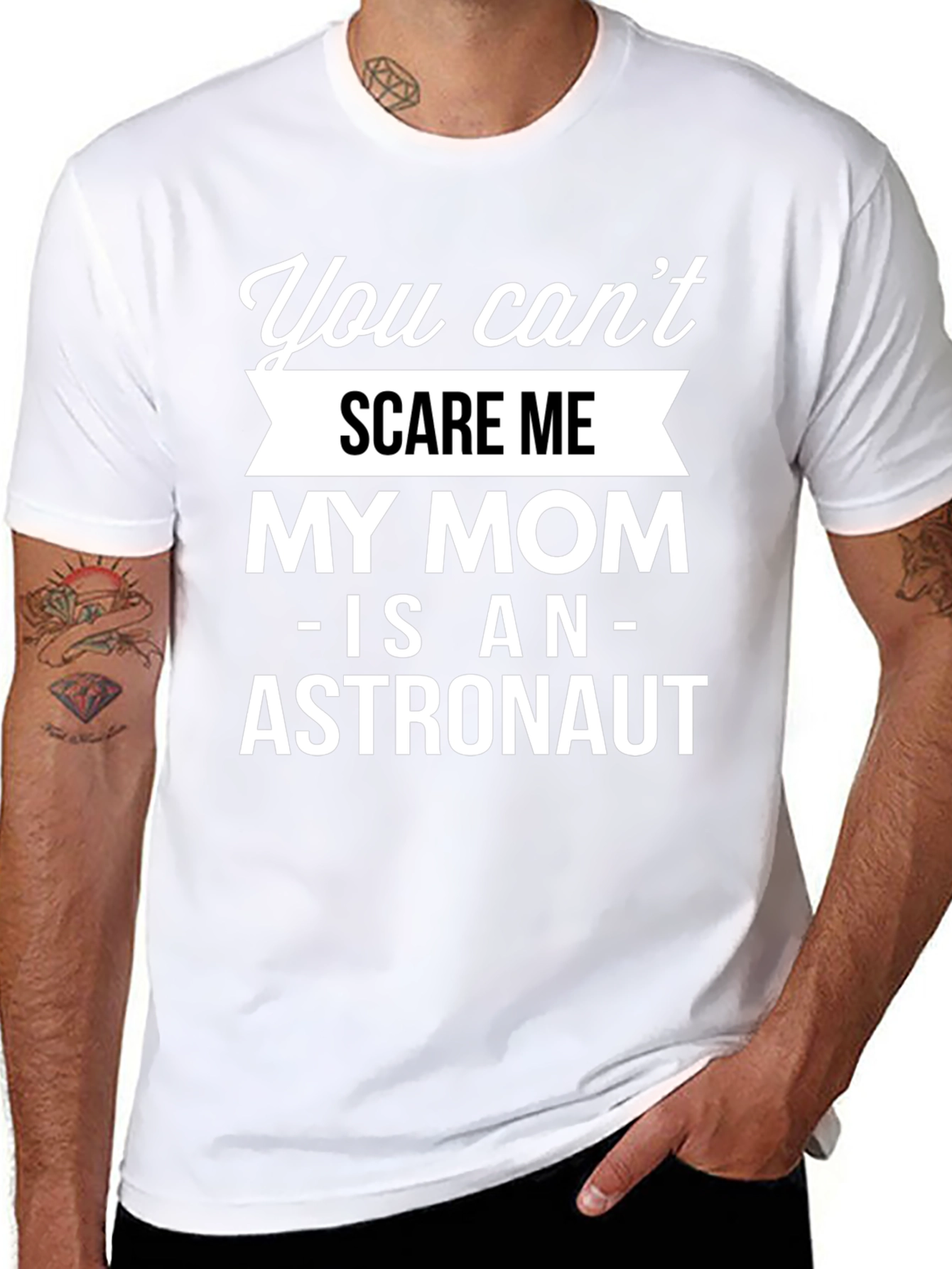 Funny Astronaut Mom T-Shirt - You Cant Scare Me!