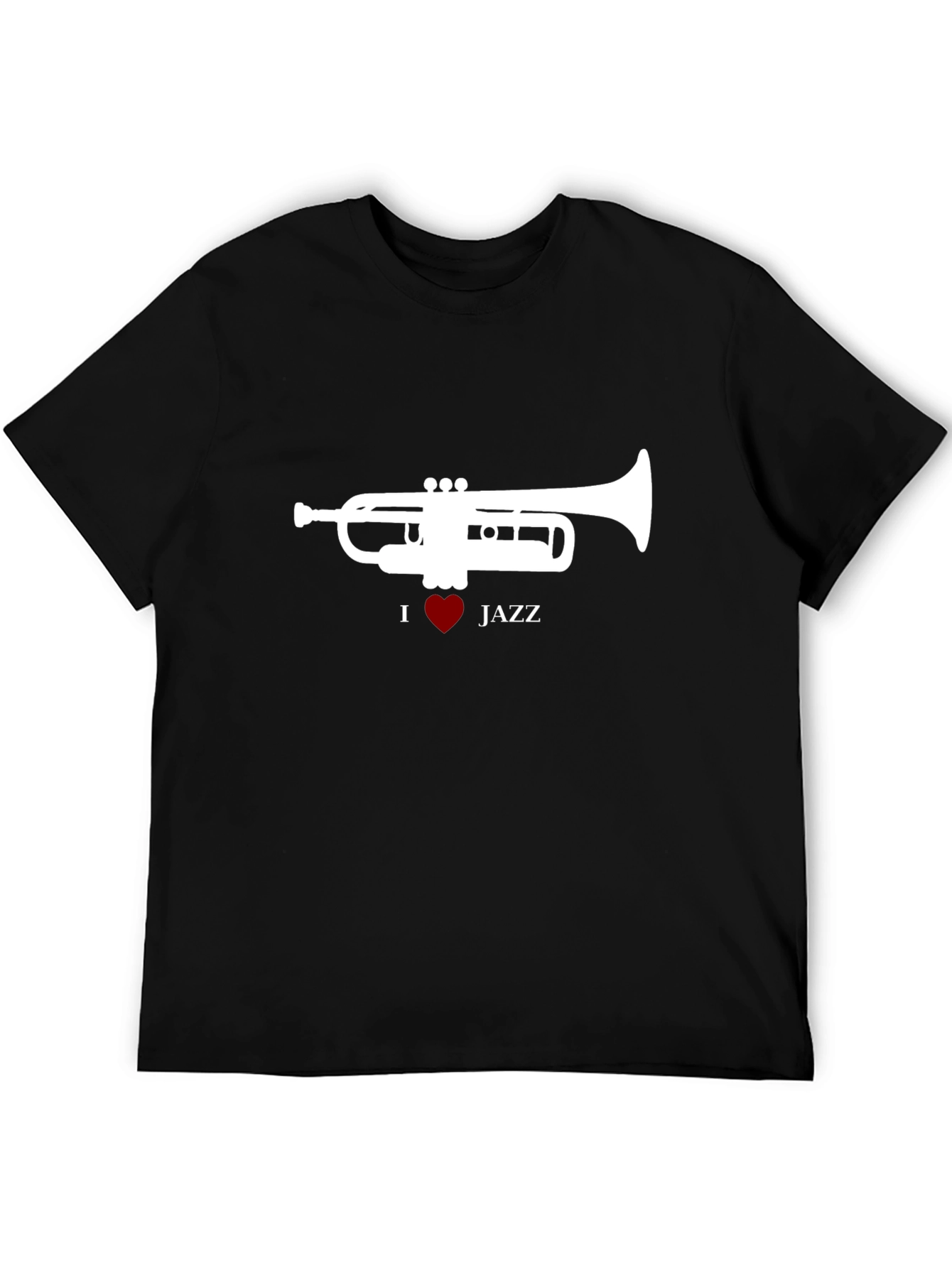 I Heart Jazz Trumpet Black T-Shirt