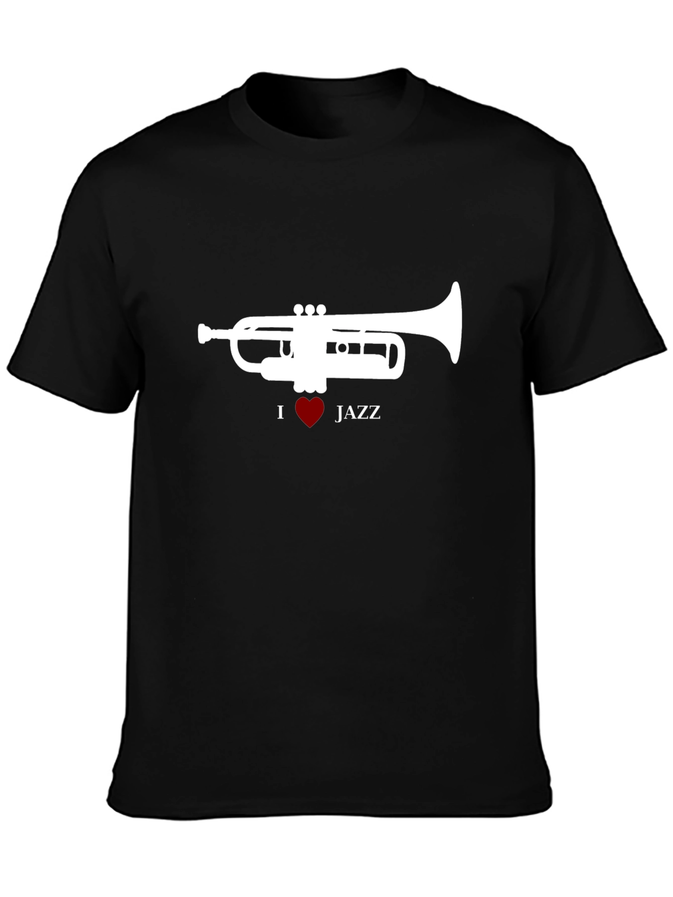 I Heart Jazz Trumpet Black T-Shirt