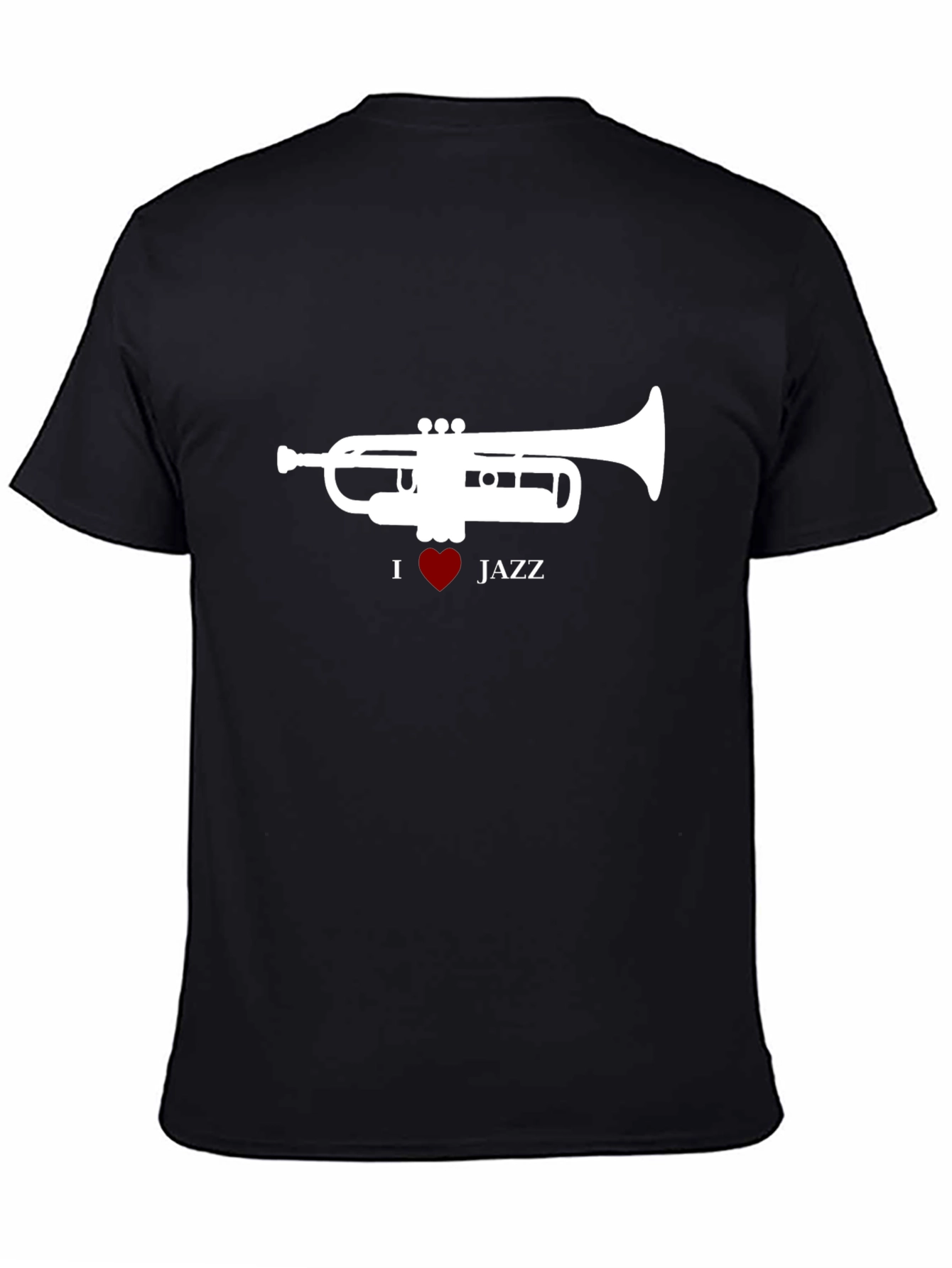 I Heart Jazz Trumpet Black T-Shirt