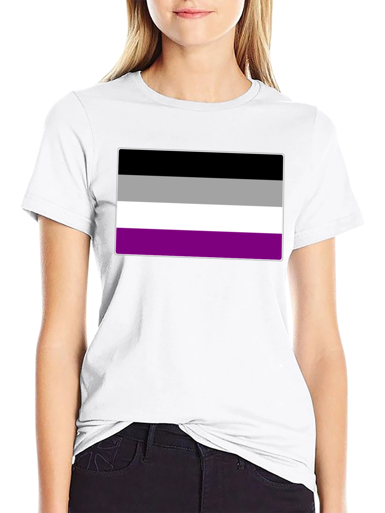 Asexual Pride Flag Graphic Tee - Black