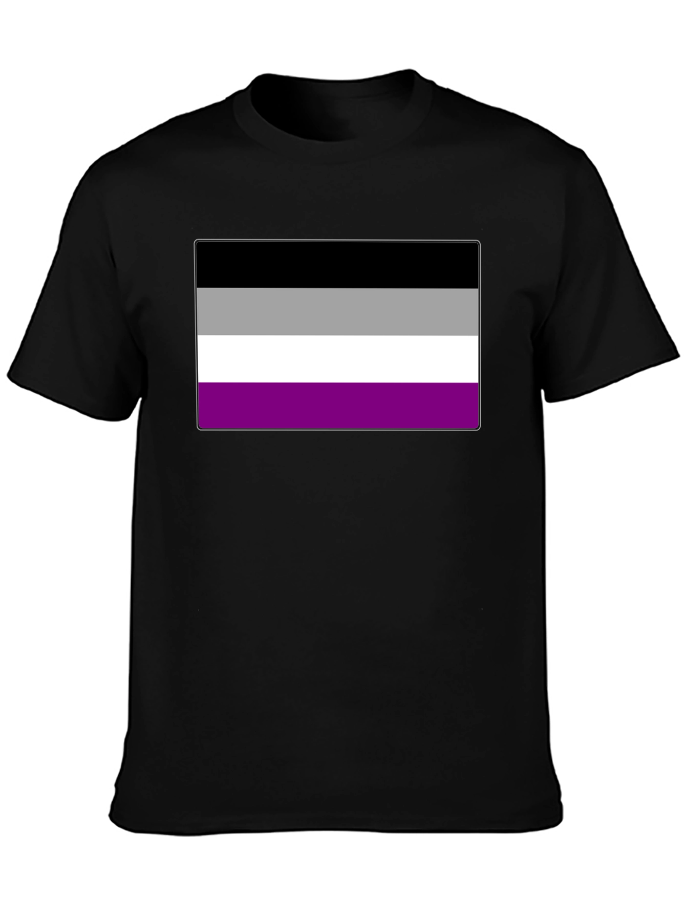 Asexual Pride Flag Graphic Tee - Black