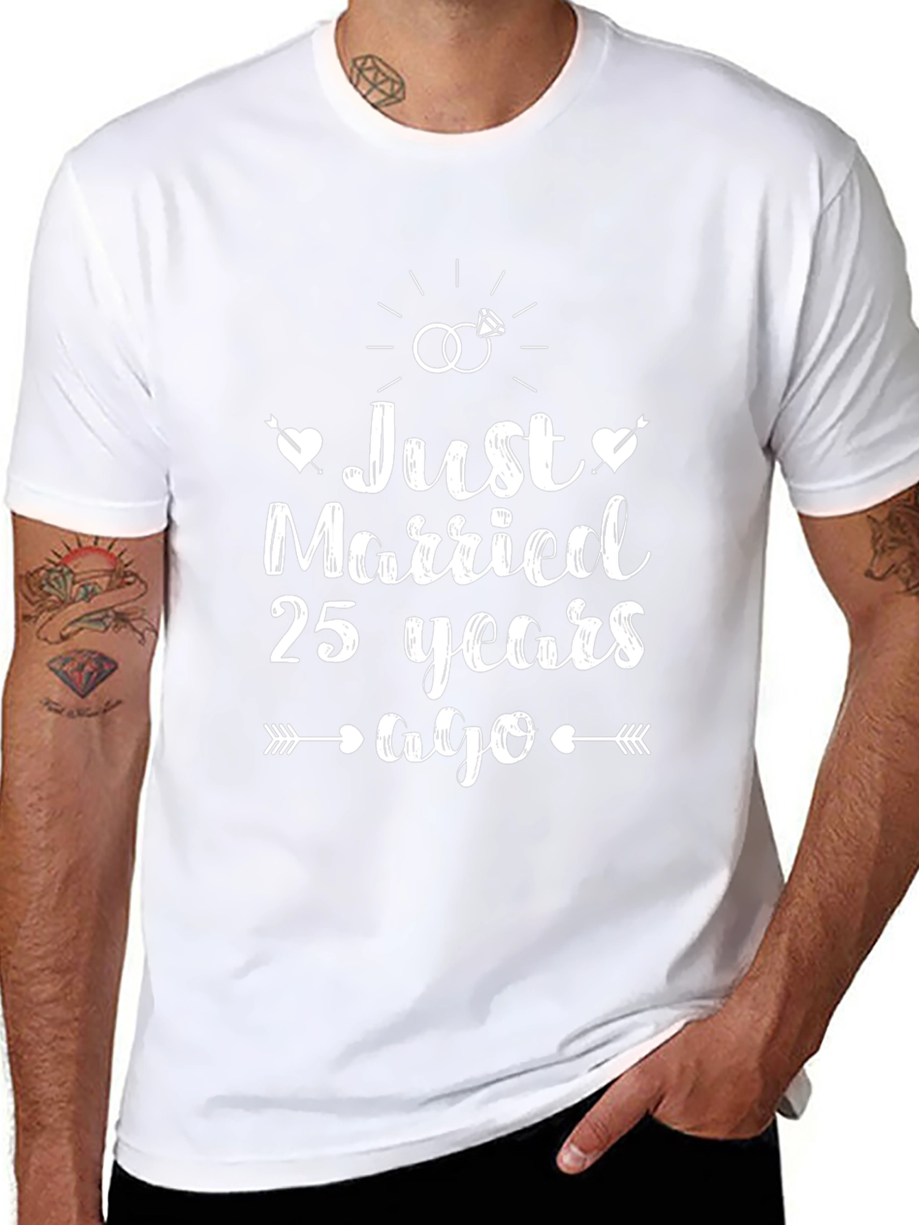 Just Married 25 Years Ago Anniversary T-Shirt