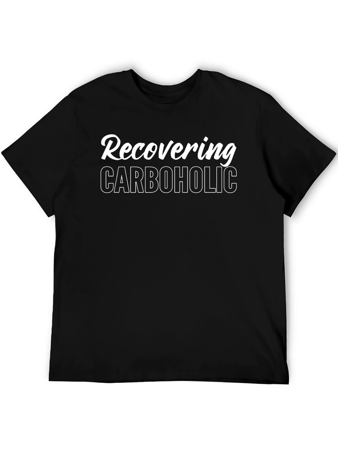 Recovering Carboholic Black Graphic T-Shirt