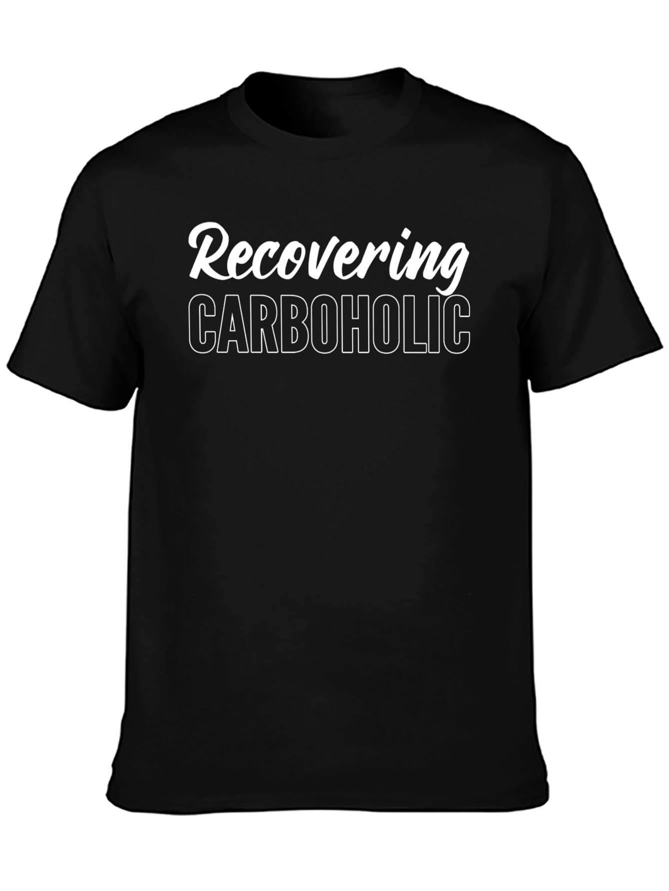 Recovering Carboholic Black Graphic T-Shirt