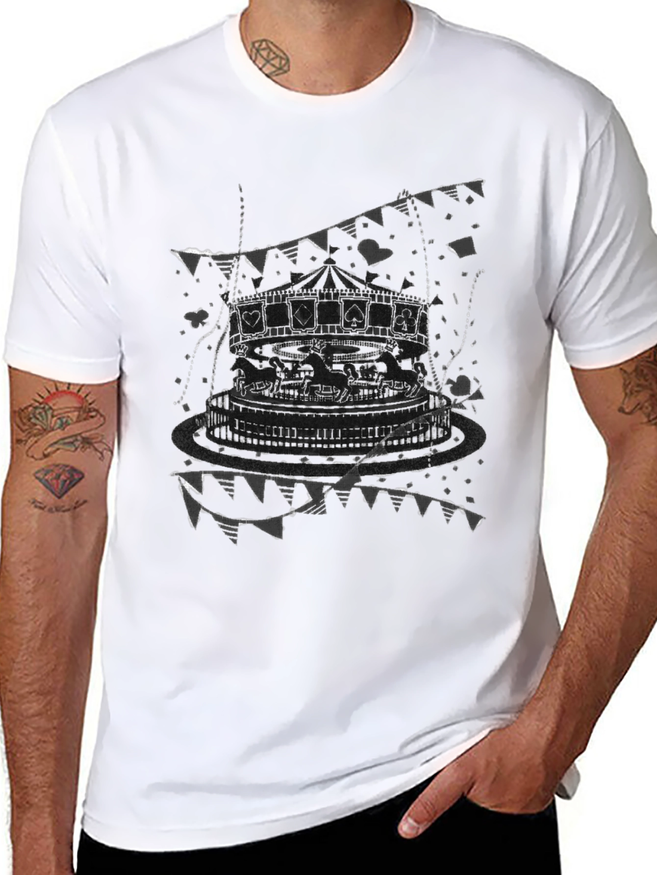 Carousel Graphic Tee - Stylish Mens T-Shirt