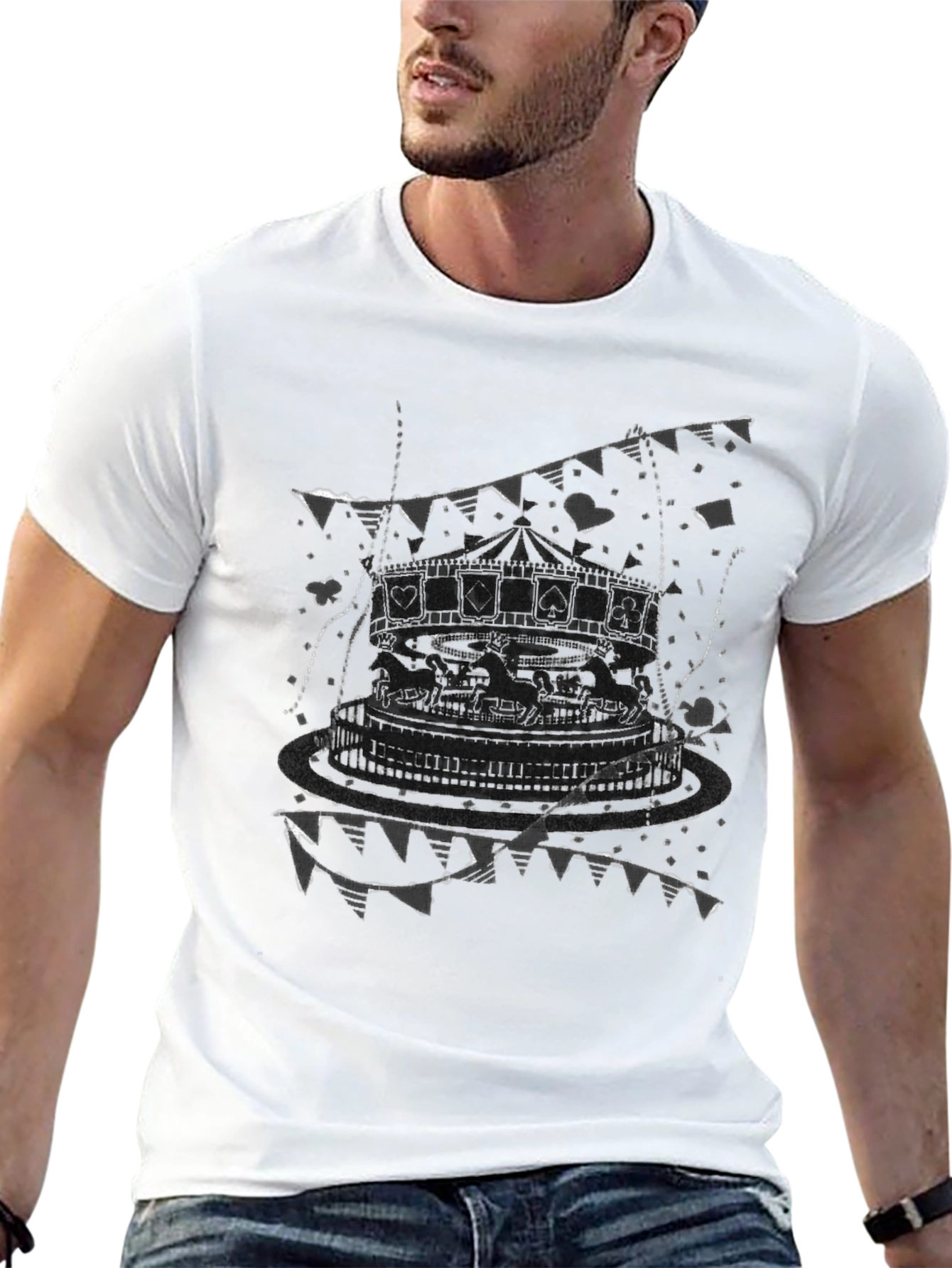 Carousel Graphic Tee - Stylish Mens T-Shirt