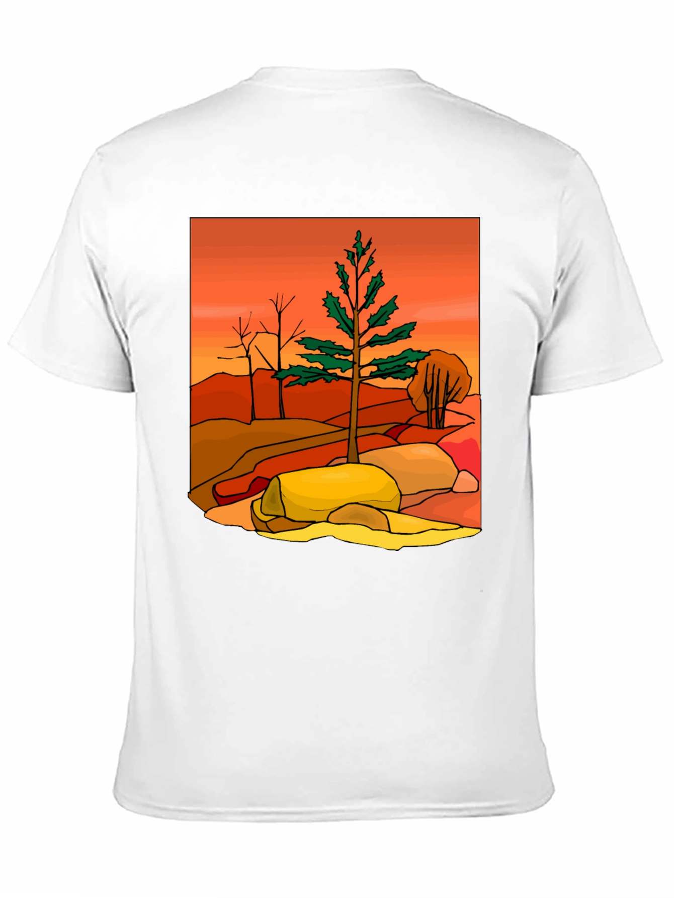 Nature Landscape Graphic Tee - Black