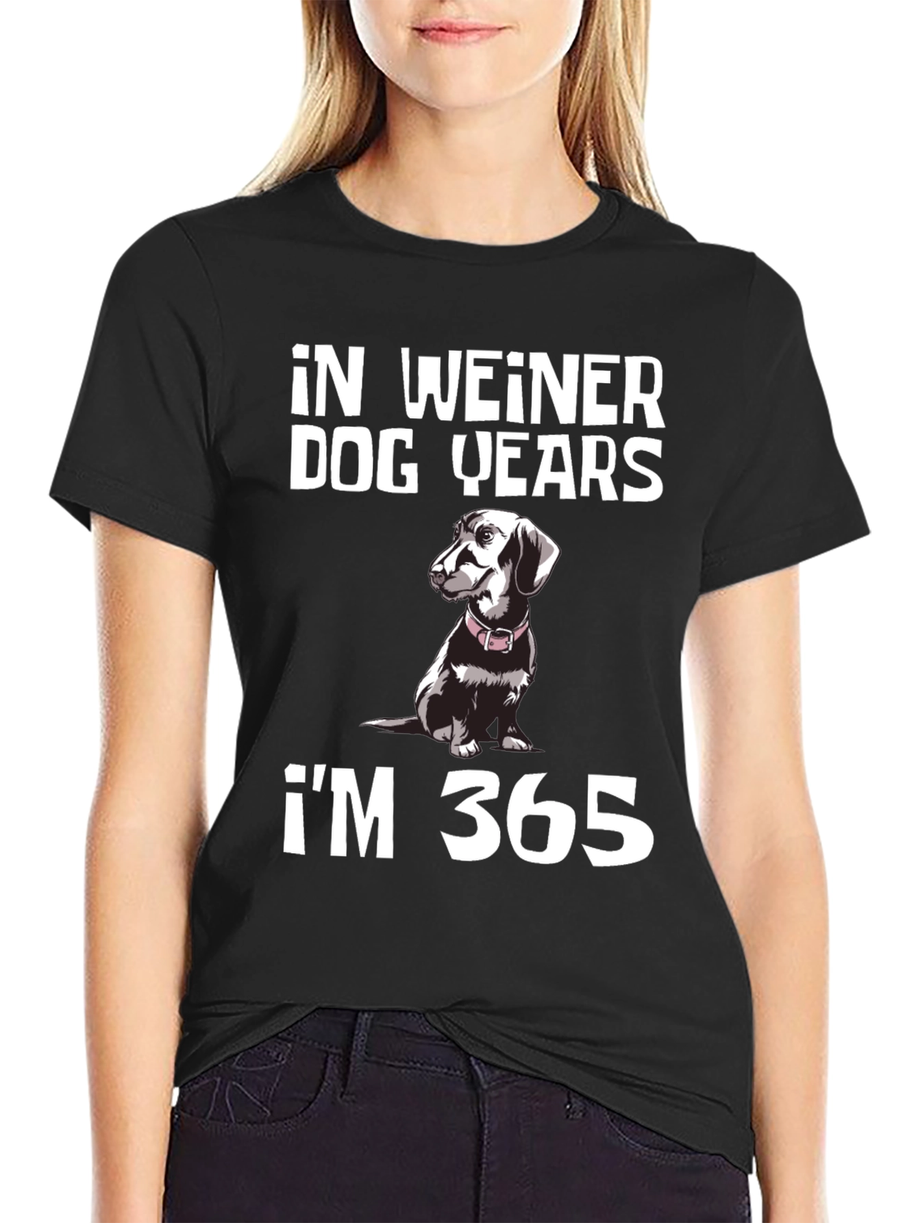 Funny Dachshund T-Shirt: In Weiner Dog Years Im 365