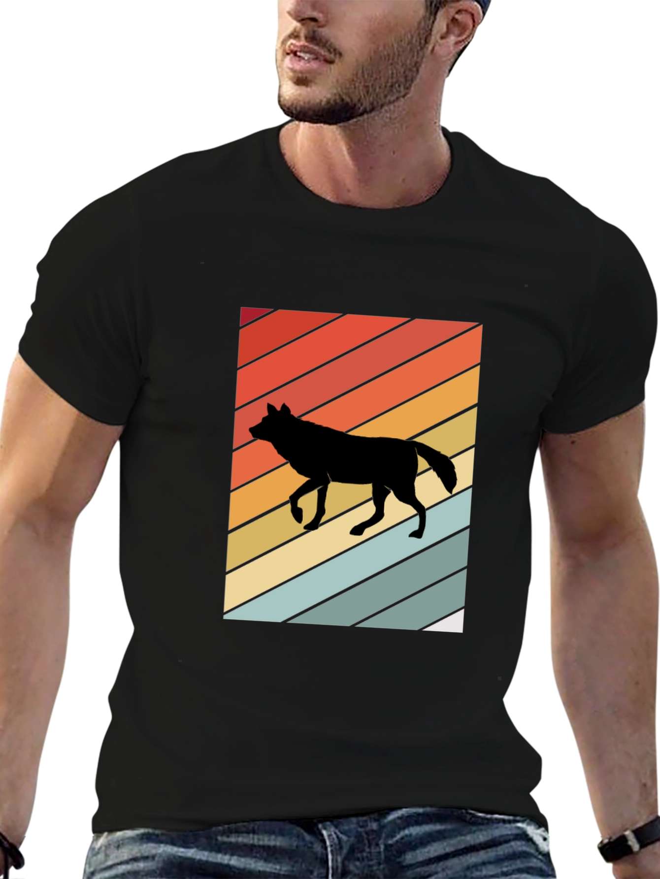 Retro Wolf Graphic Tee - Cool Style!