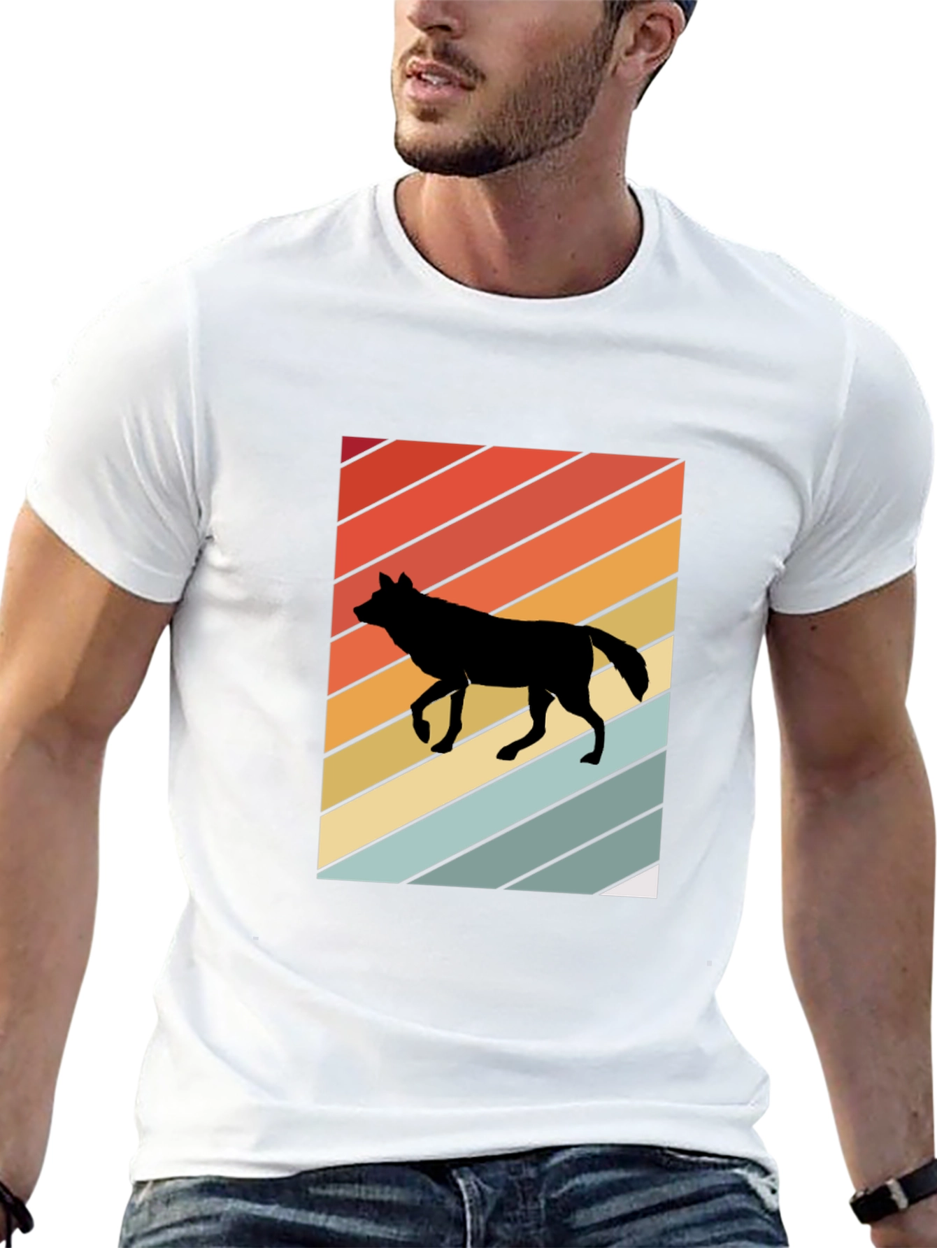 Retro Wolf Graphic Tee - Cool Style!
