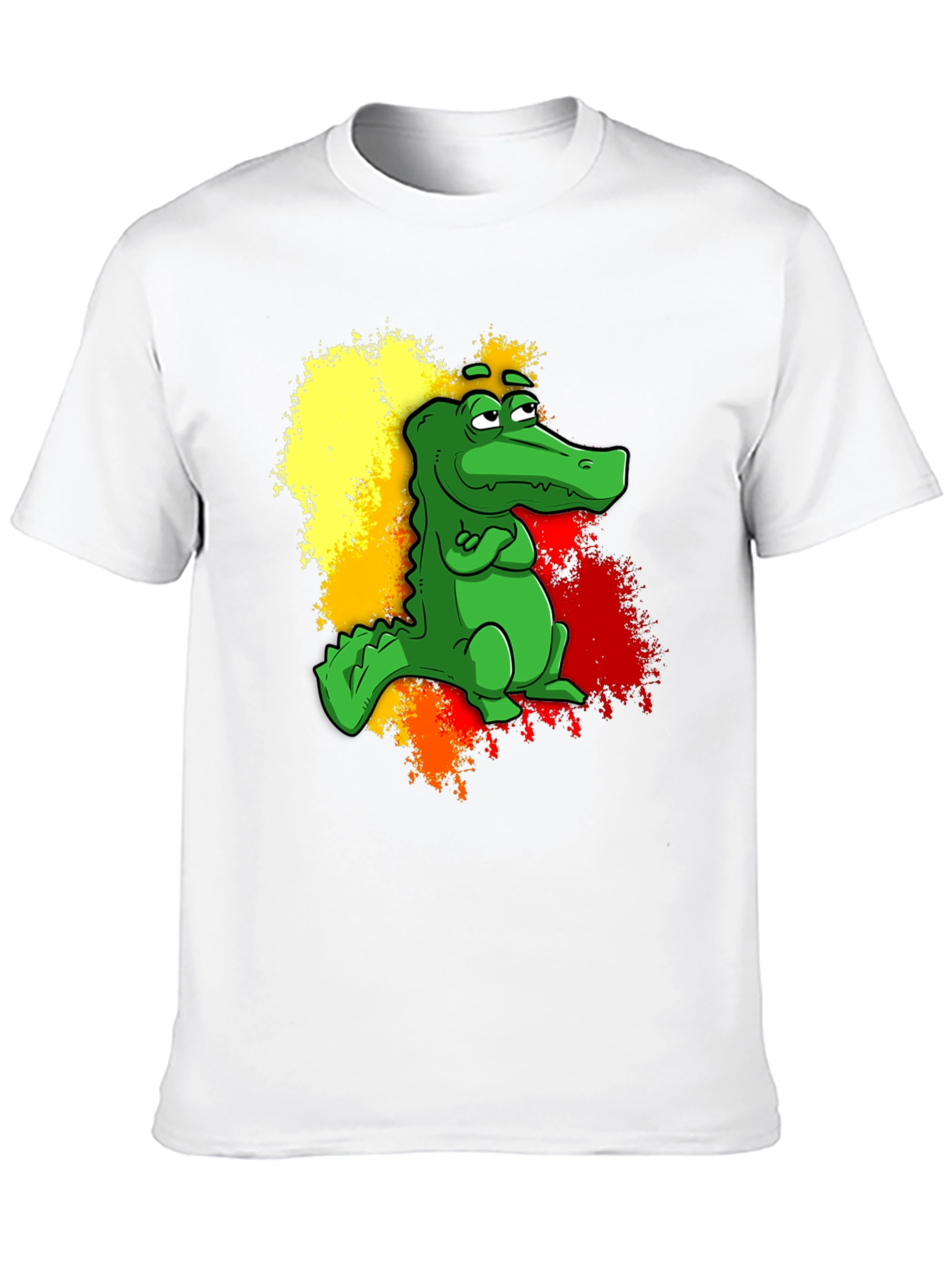 Cartoon Alligator Graphic Tee - Mens Black T-Shirt