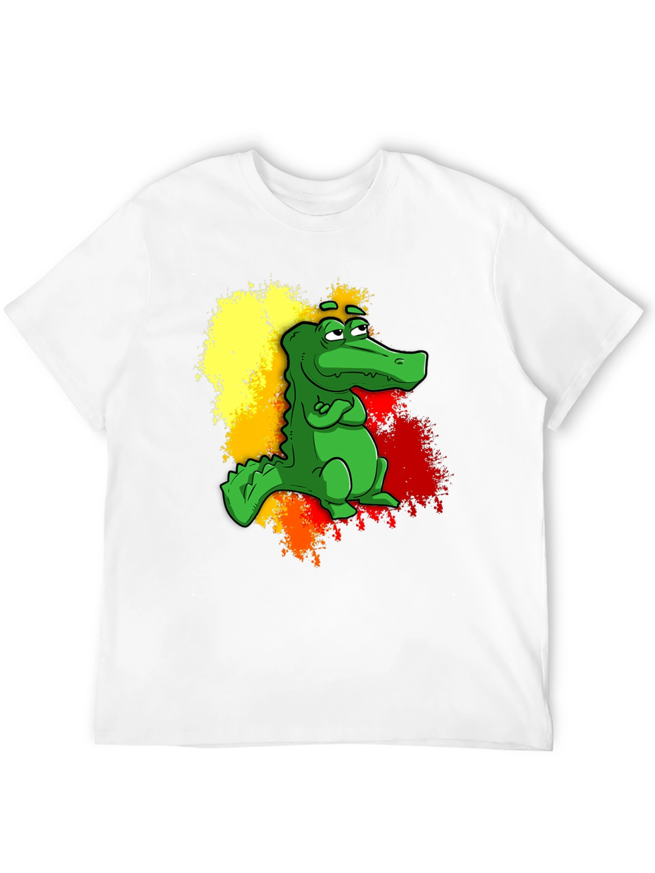 Cartoon Alligator Graphic Tee - Mens Black T-Shirt