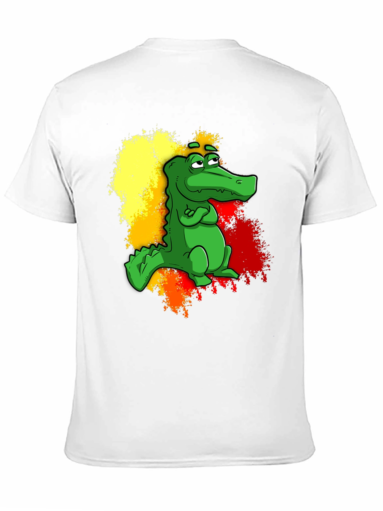 Cartoon Alligator Graphic Tee - Mens Black T-Shirt