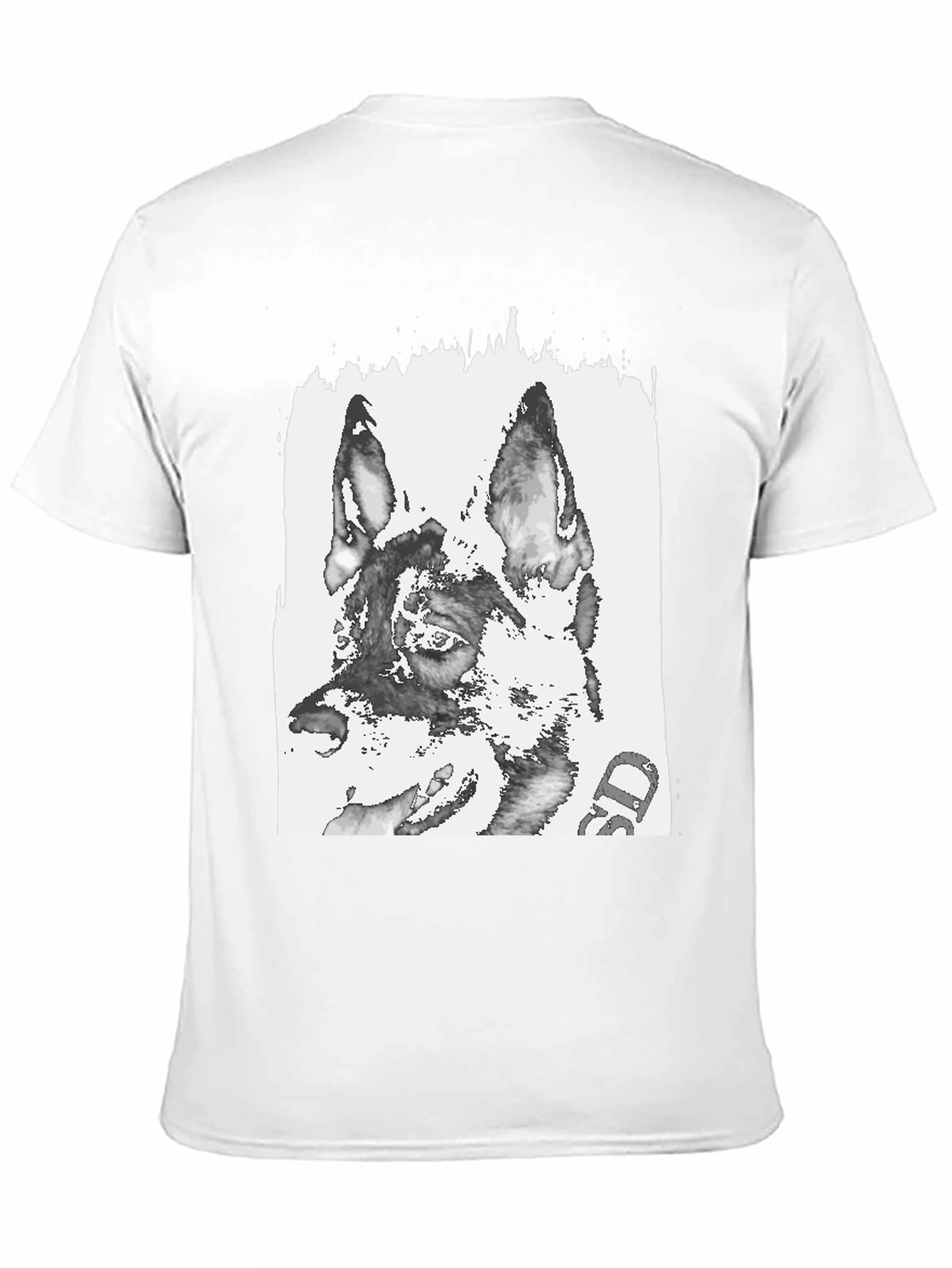 German Shepherd Print Black T-Shirt