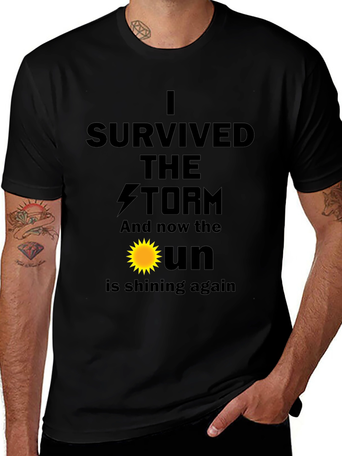 I Survived The Storm Black T-Shirt