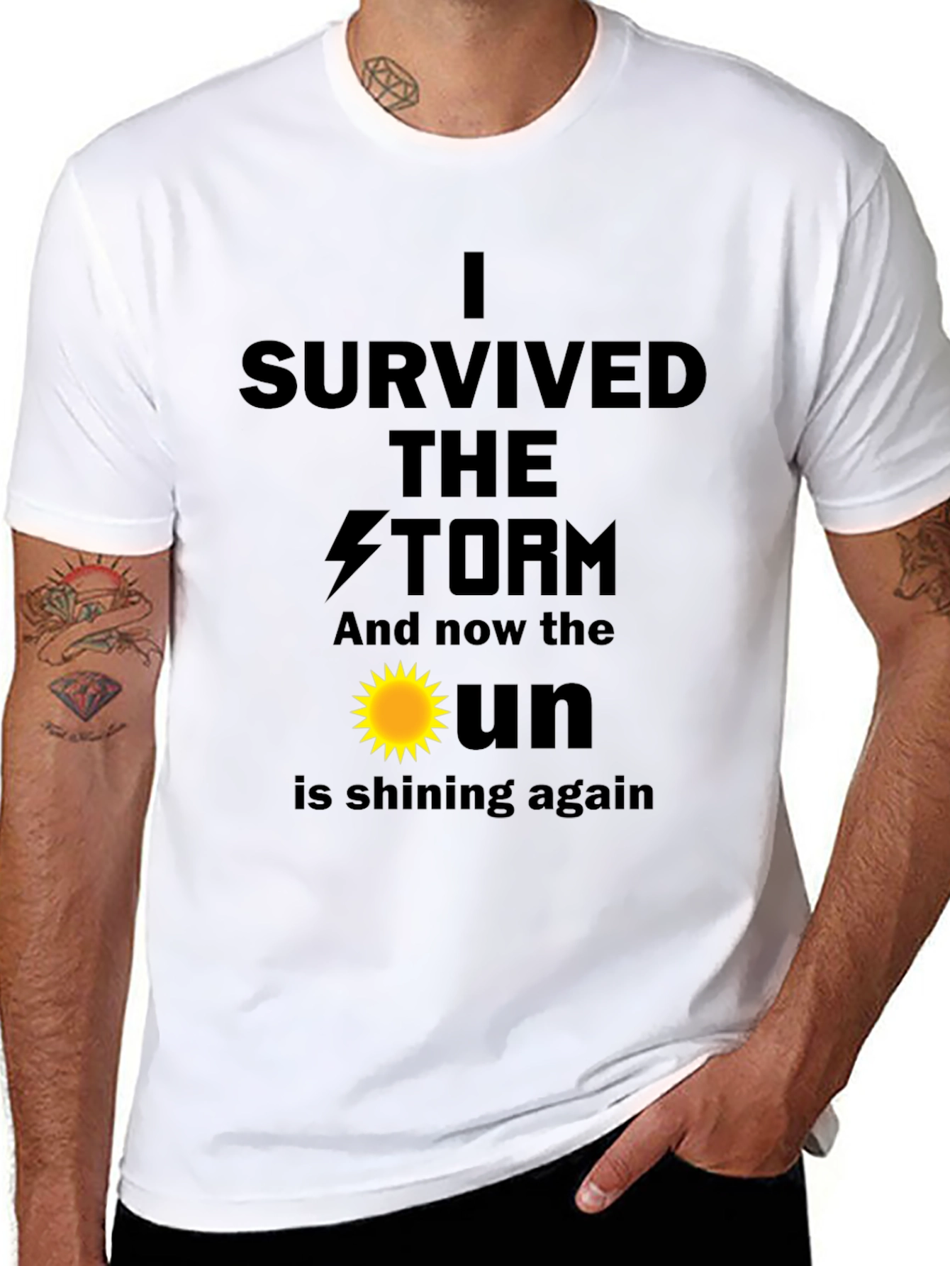 I Survived The Storm Black T-Shirt