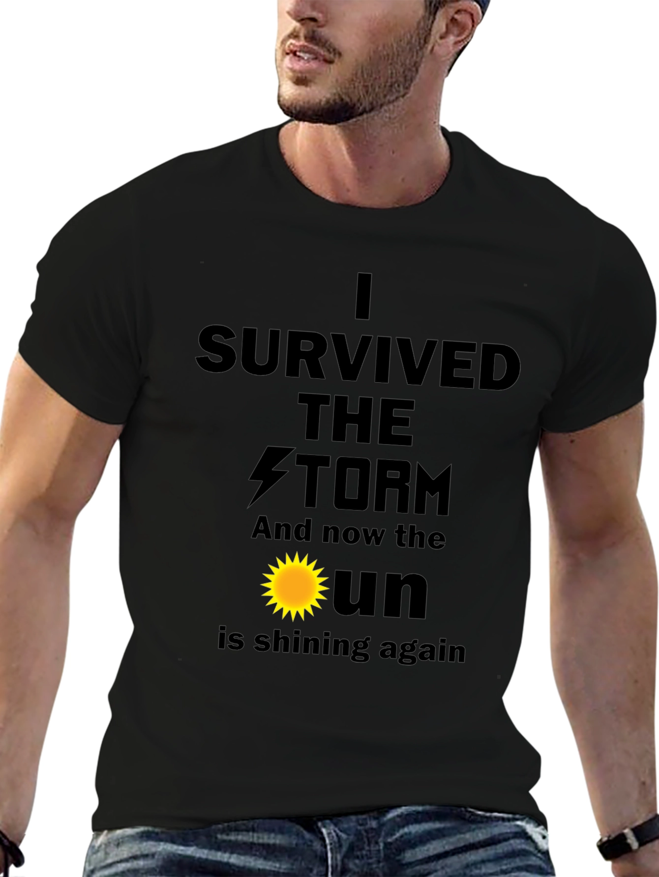 I Survived The Storm Black T-Shirt