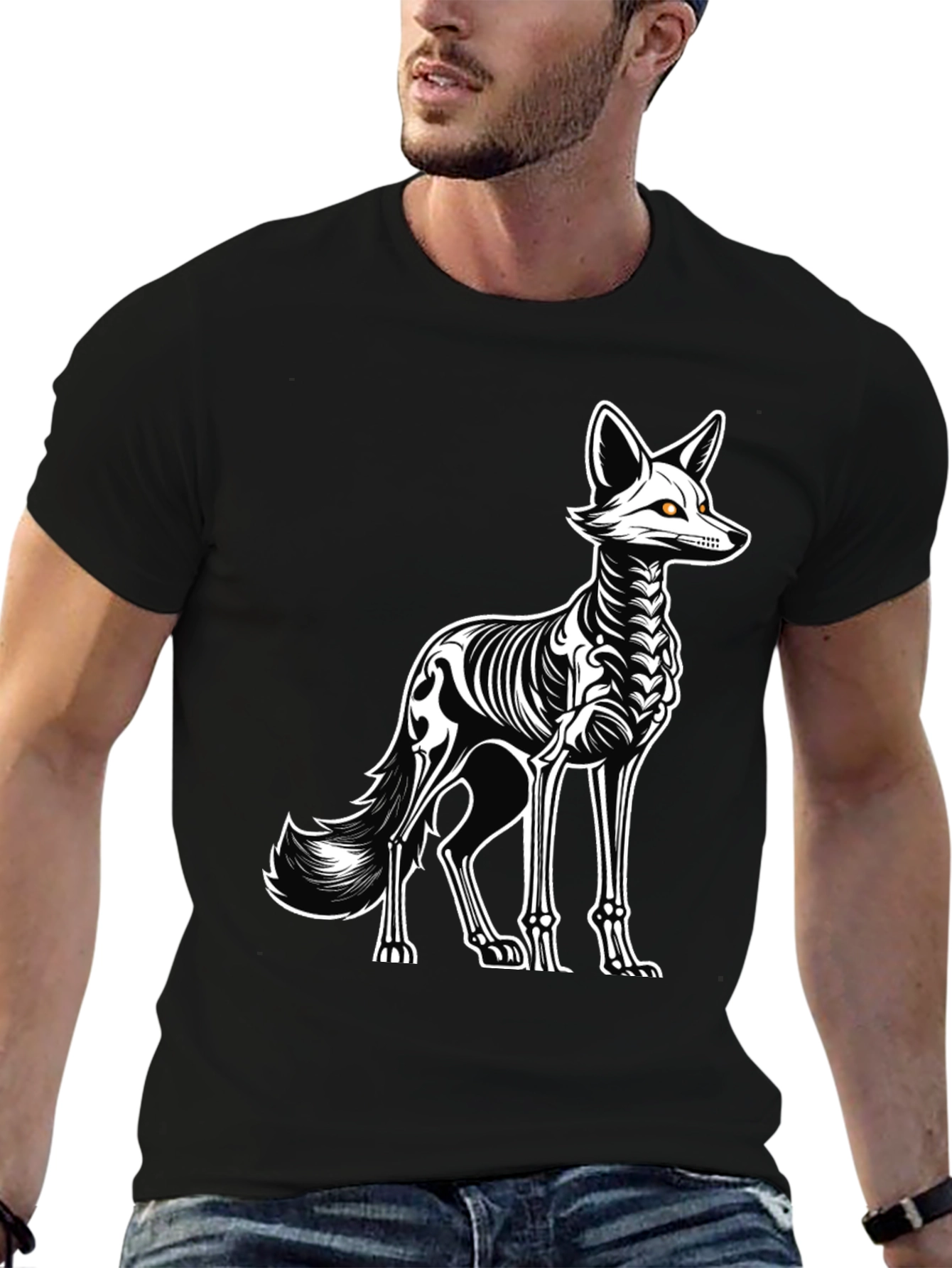 Skeleton Fox Graphic Tee - Halloween Ready!