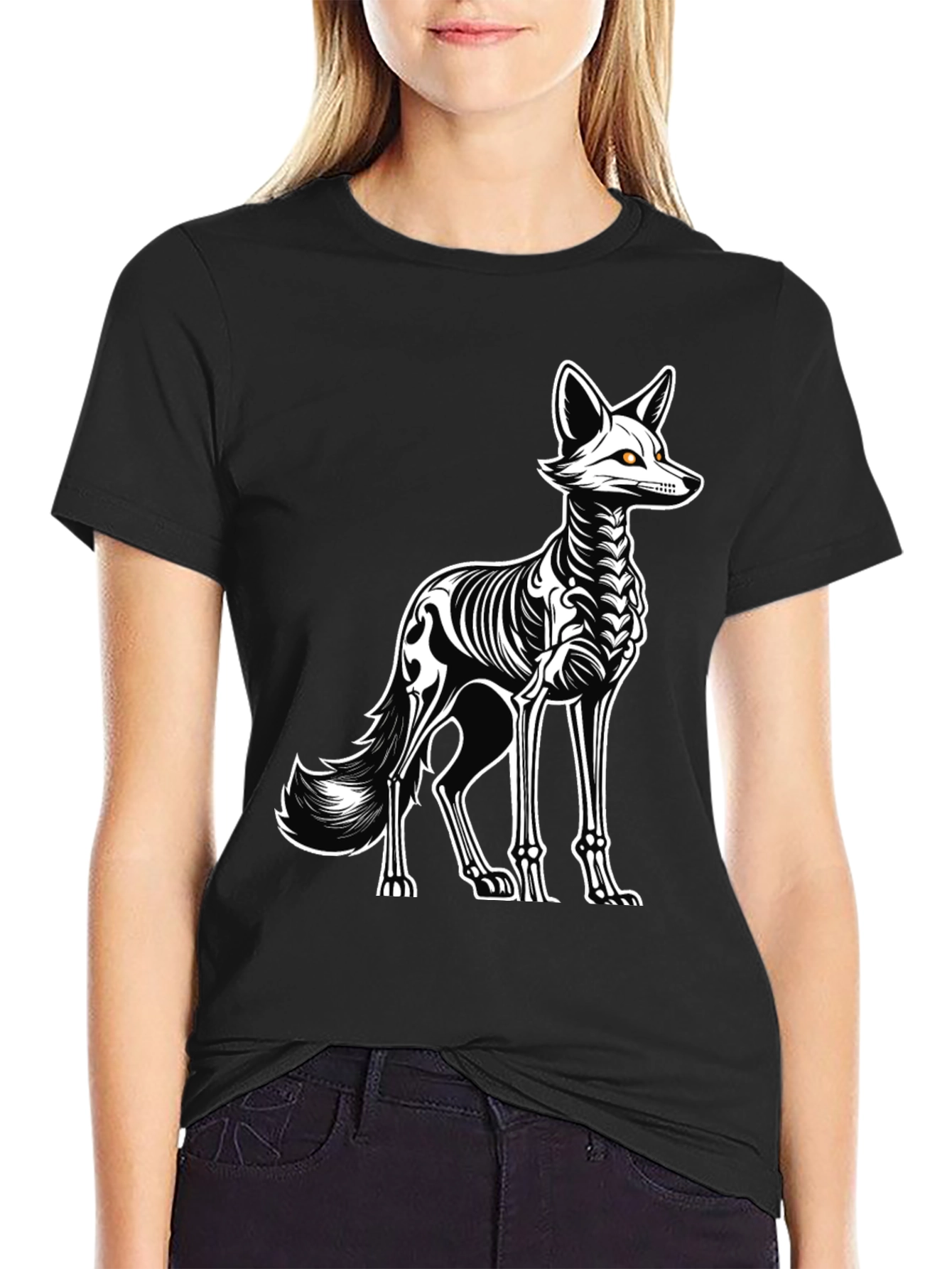 Skeleton Fox Graphic Tee - Halloween Ready!