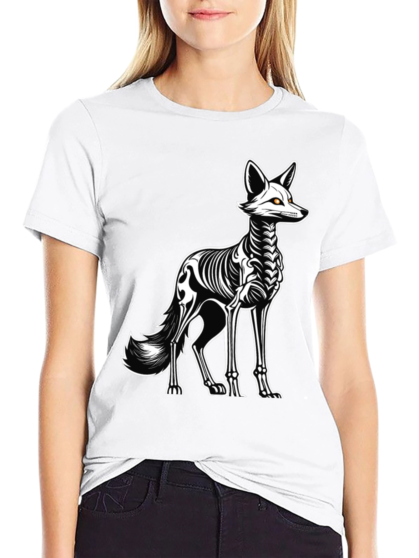 Skeleton Fox Graphic Tee - Halloween Ready!