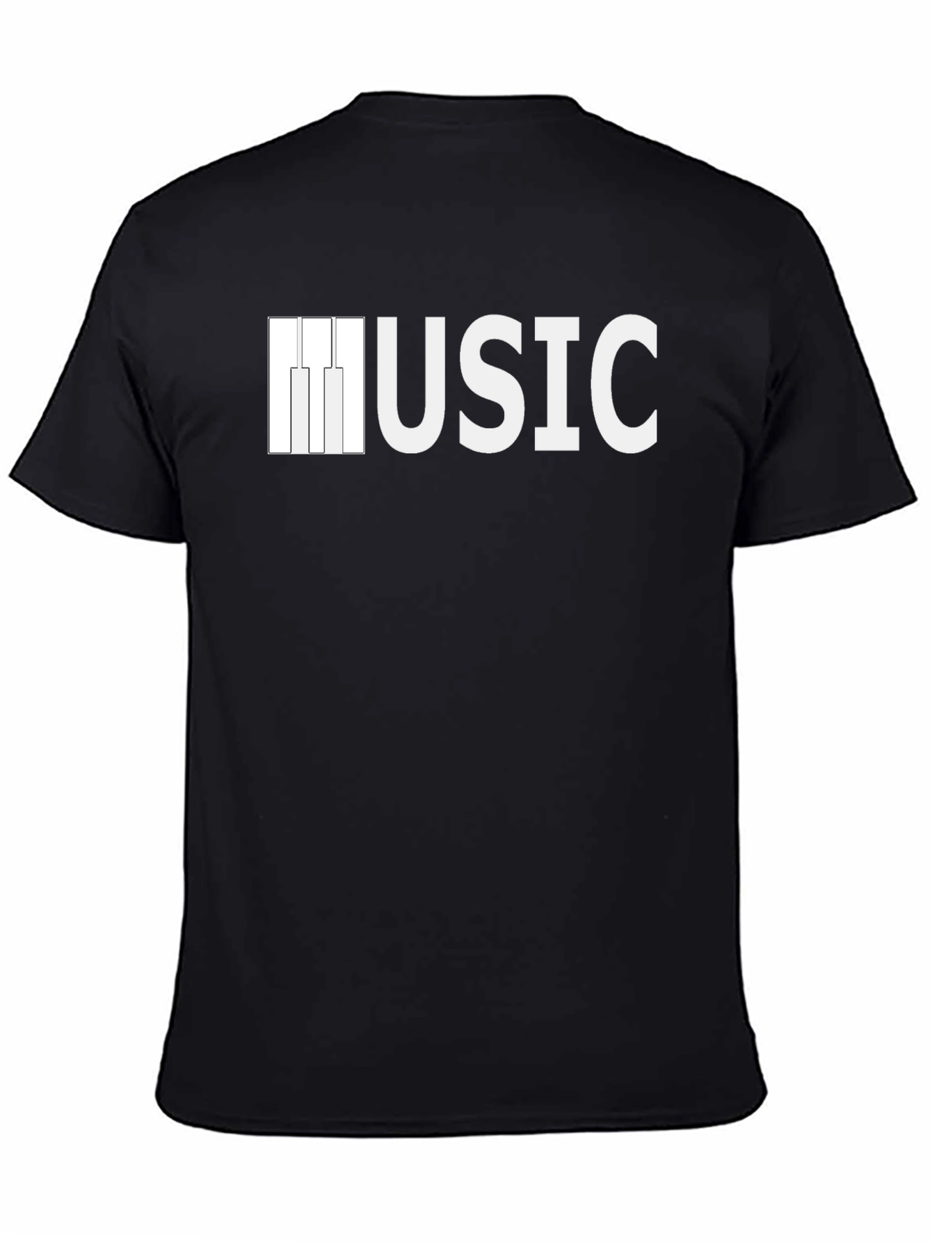 Music Piano Keys Graphic Tee - Black T-Shirt