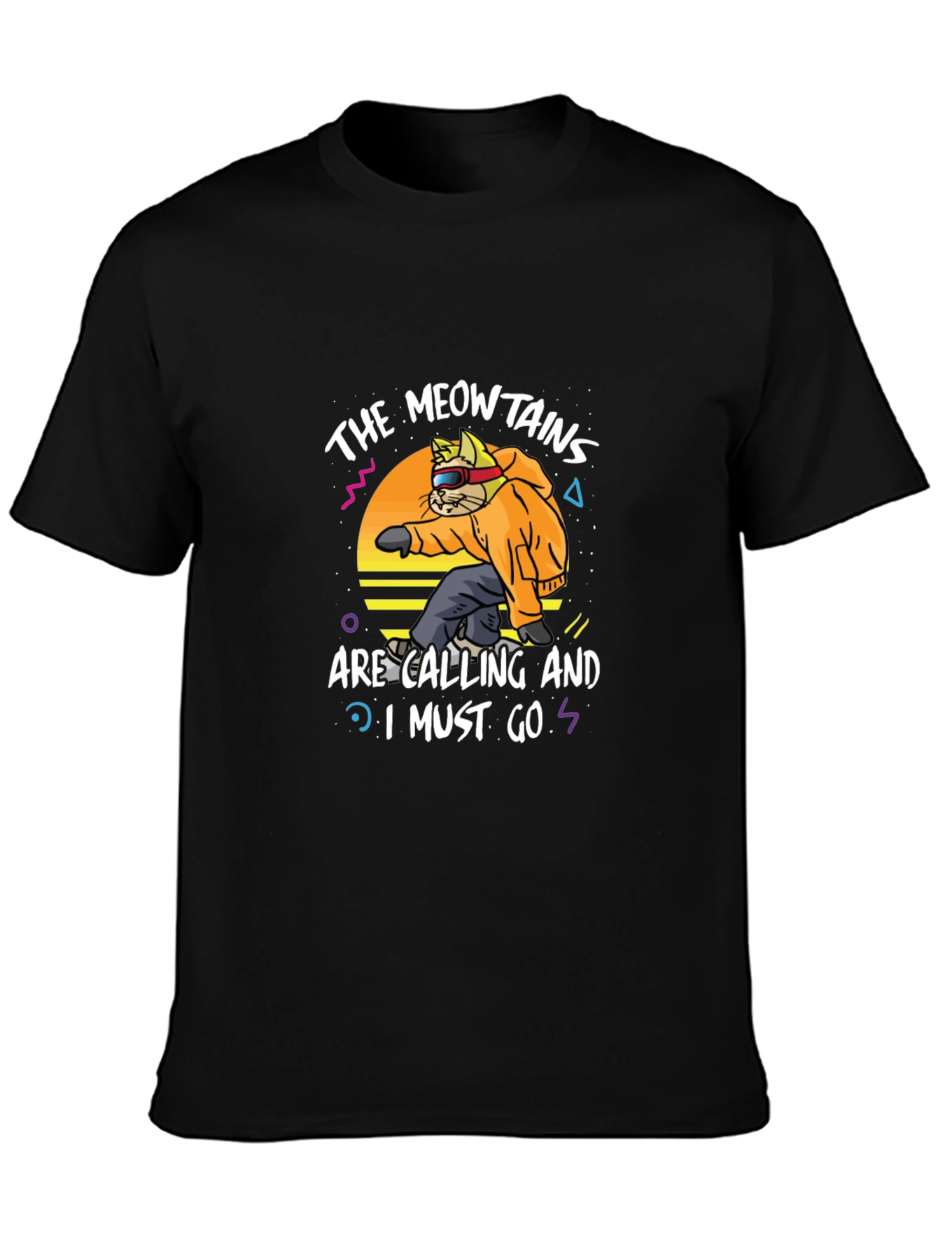 The Meowtains are Calling T-Shirt - Black