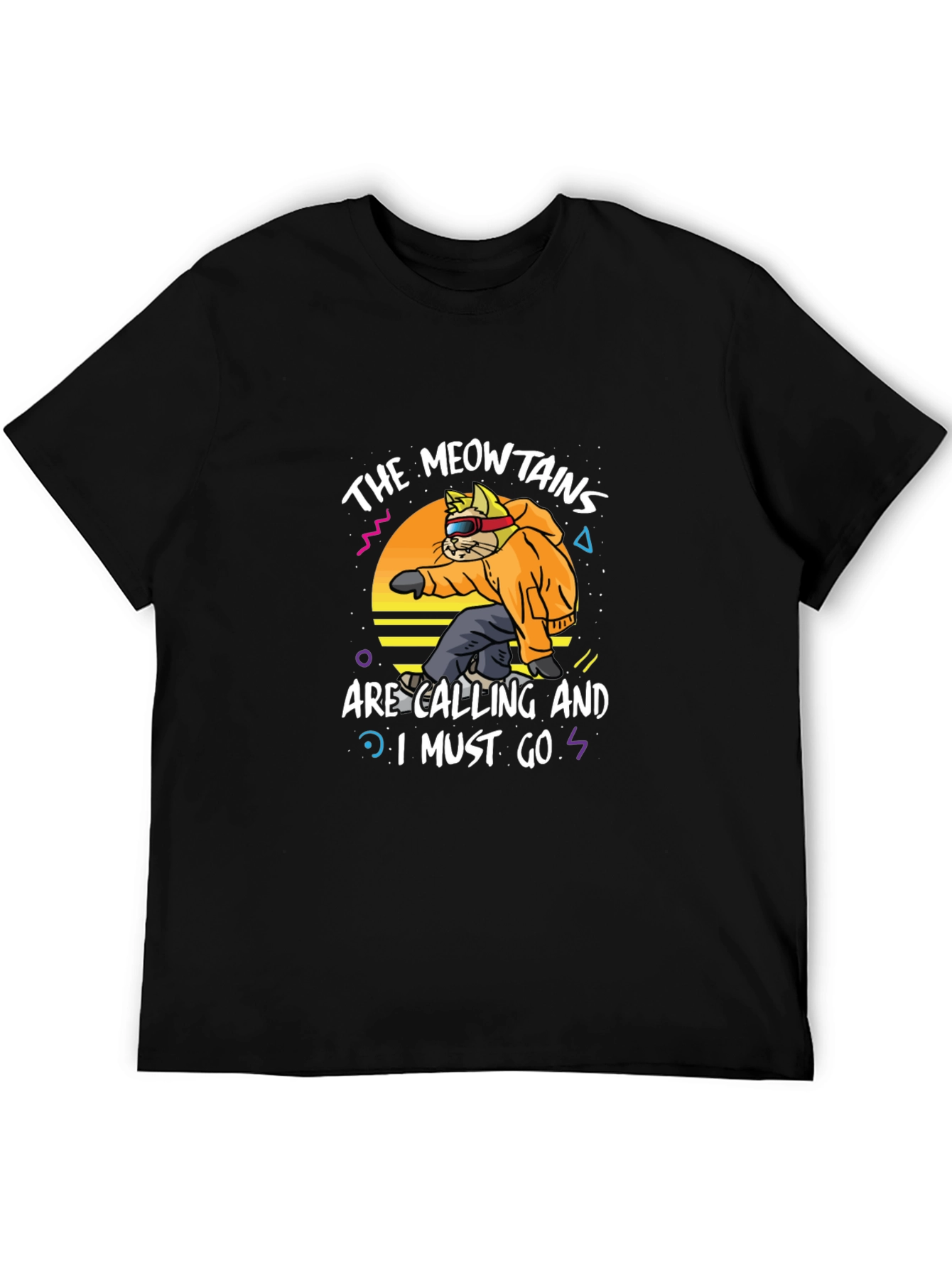 The Meowtains are Calling T-Shirt - Black