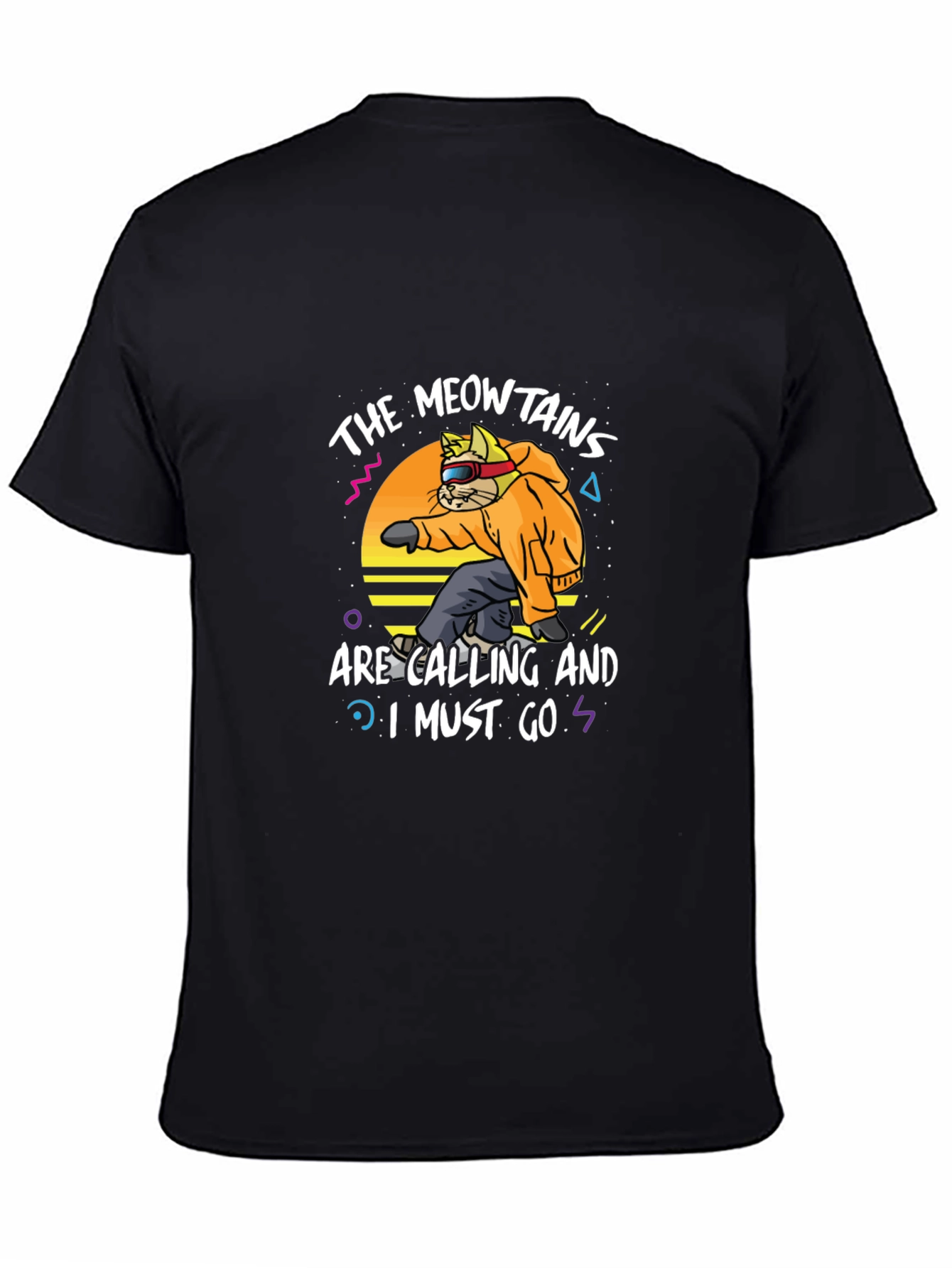 The Meowtains are Calling T-Shirt - Black