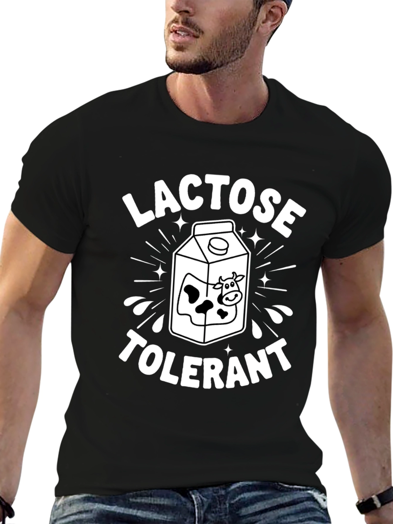 Lactose Tolerant Milk Carton Graphic T-Shirt