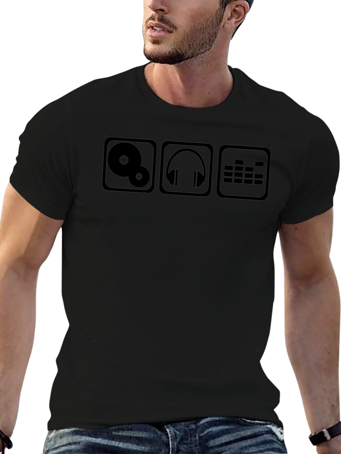 DJ Music Lover T-Shirt - Black Cotton Tee