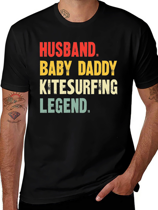 Husband Baby Daddy Kitesurfing Legend T-Shirt