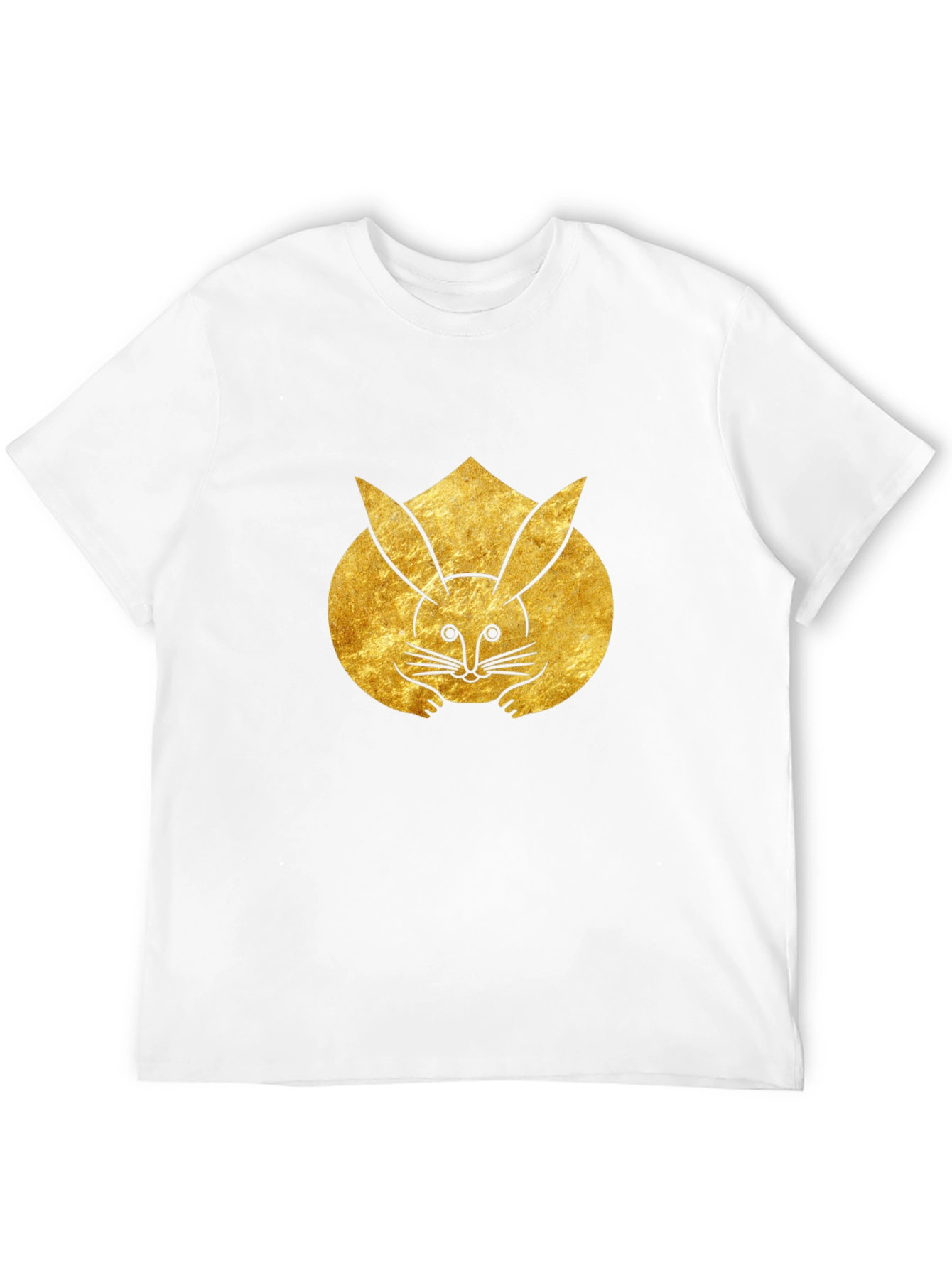 Rabbit Graphic Tee - Unique Gold Design