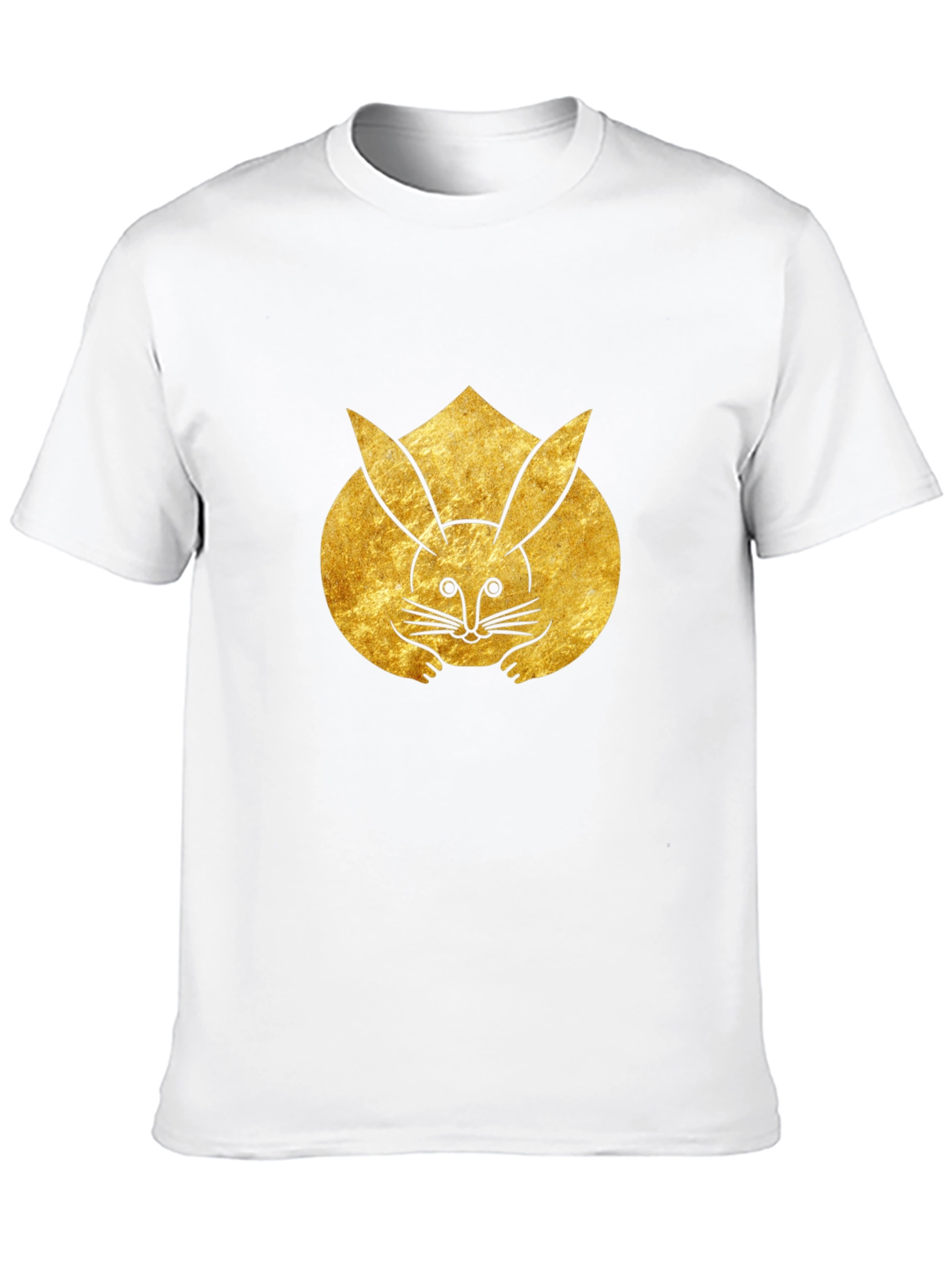 Rabbit Graphic Tee - Unique Gold Design