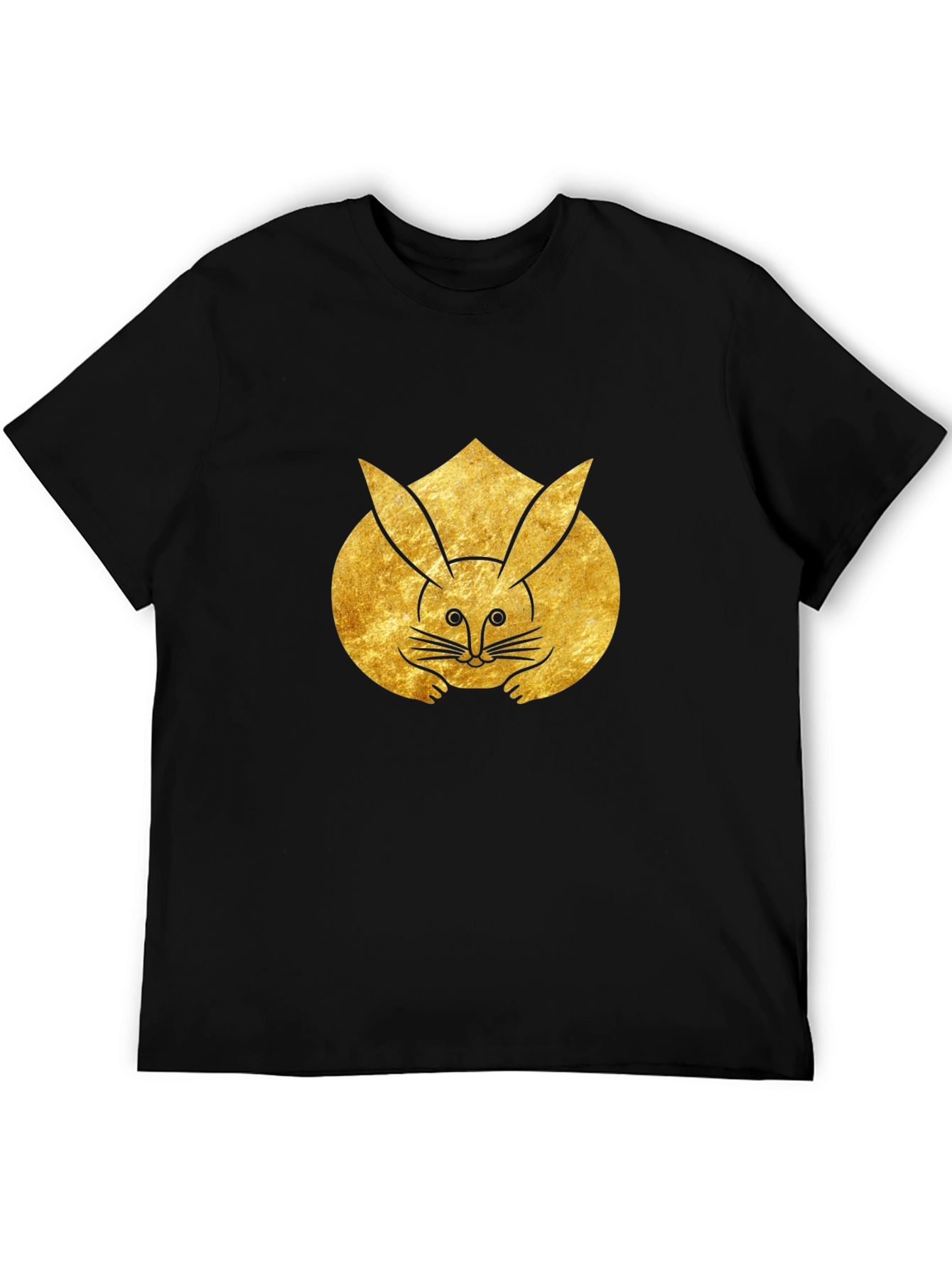 Rabbit Graphic Tee - Unique Gold Design