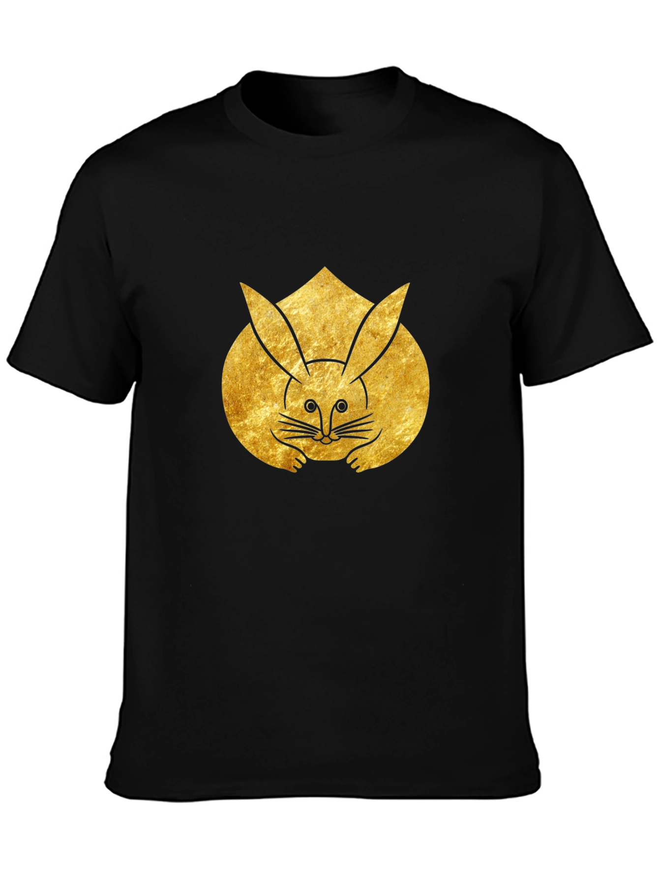 Rabbit Graphic Tee - Unique Gold Design