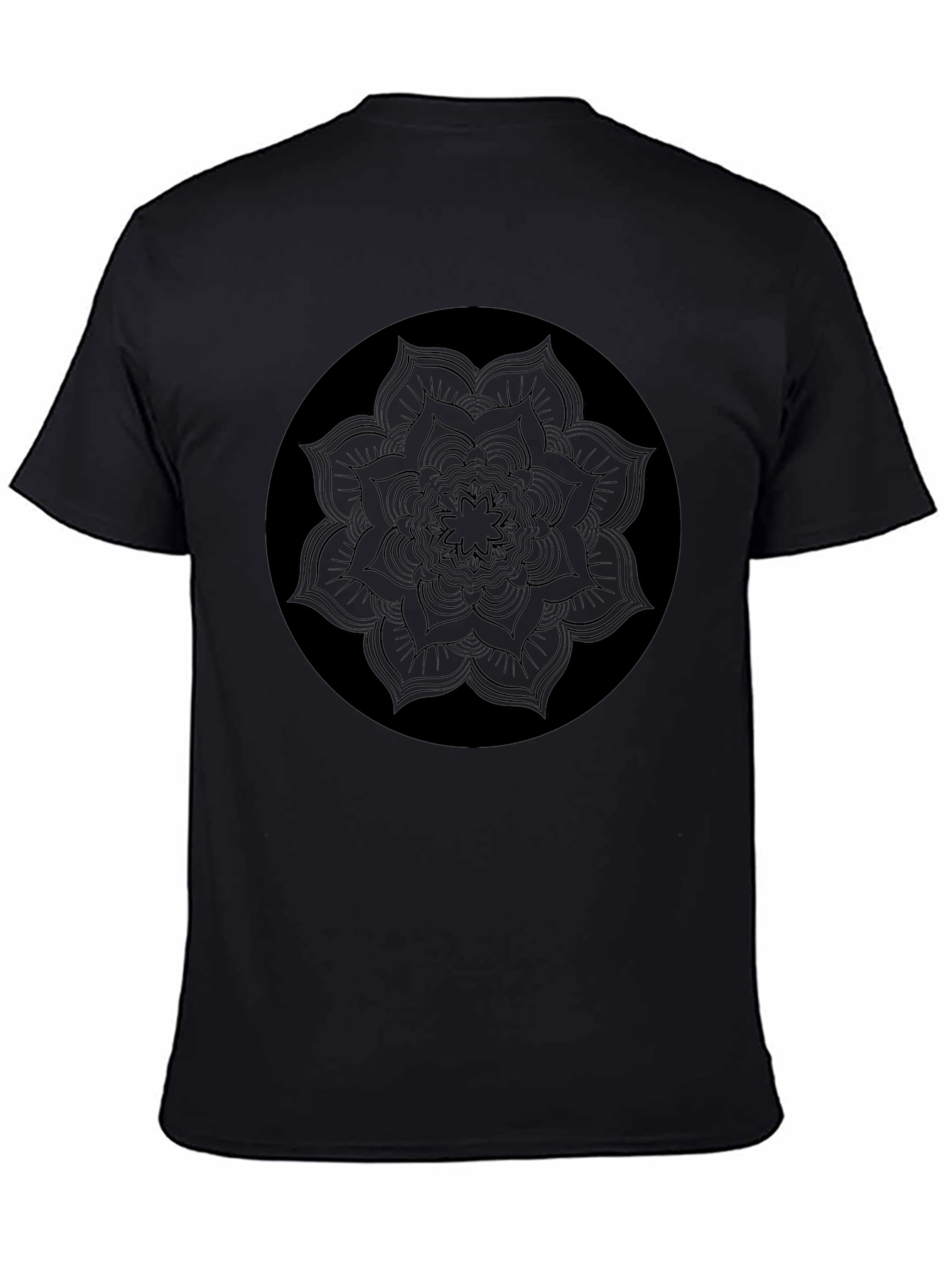 Black Mandala Graphic T-Shirt for Men