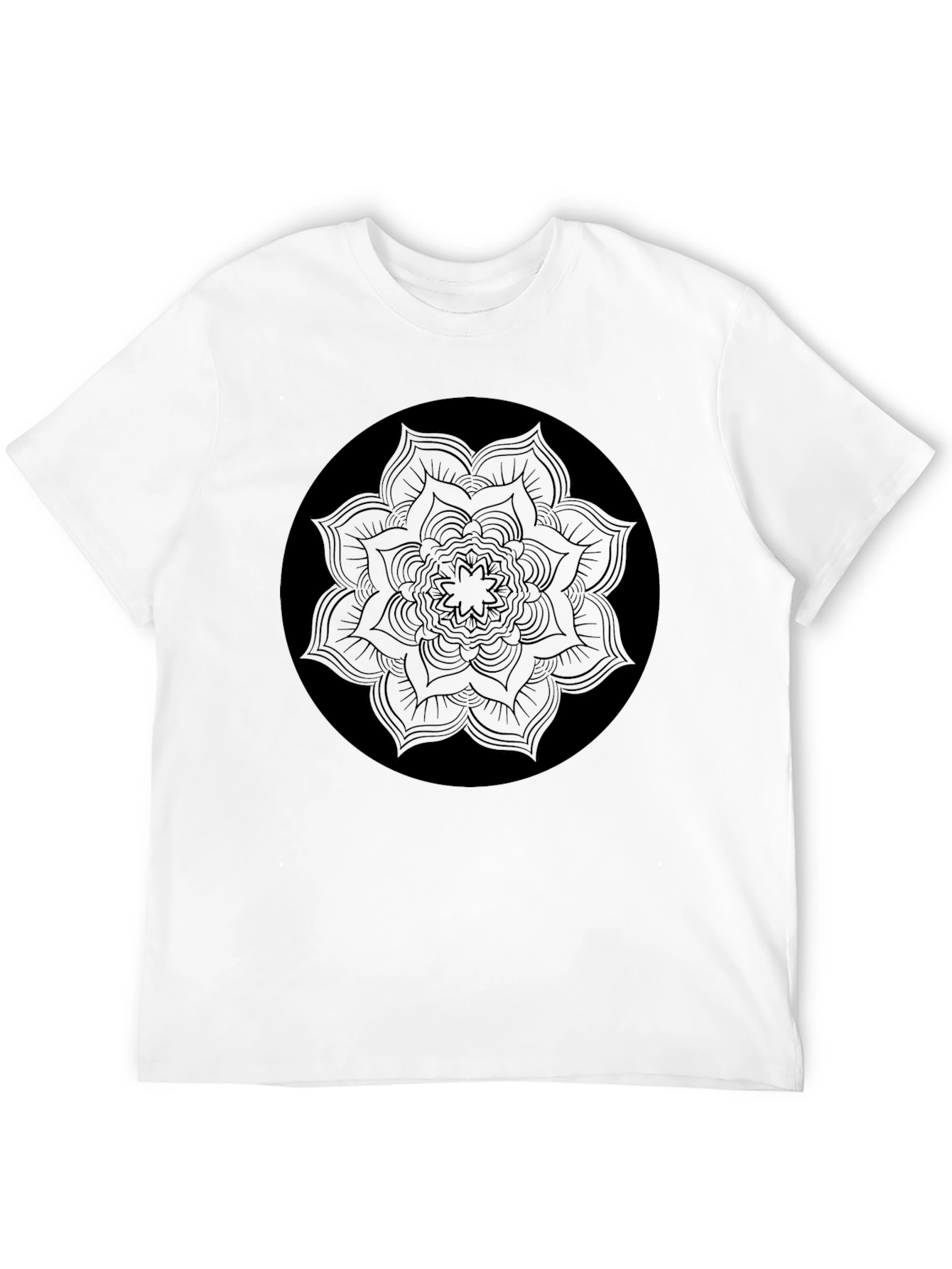 Black Mandala Graphic T-Shirt for Men