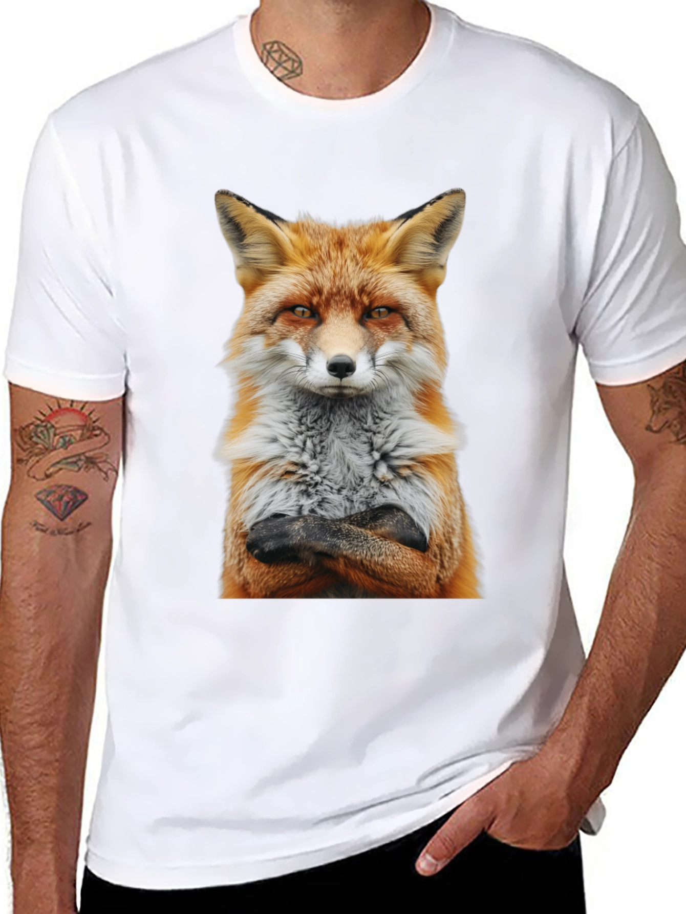 Fox with Attitude Graphic Tee - Cool Animal Shirt
