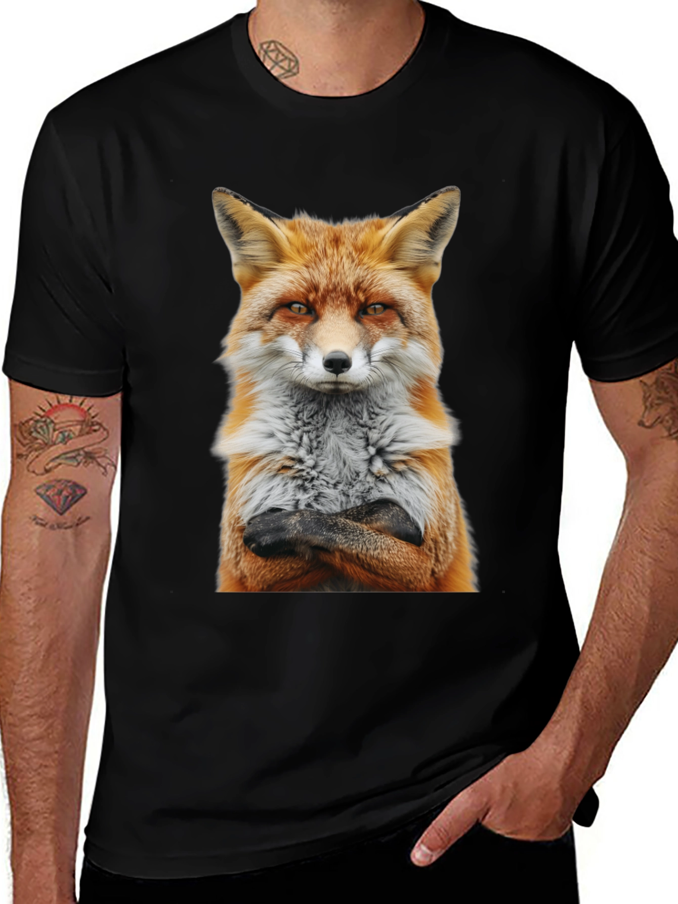 Fox with Attitude Graphic Tee - Cool Animal Shirt
