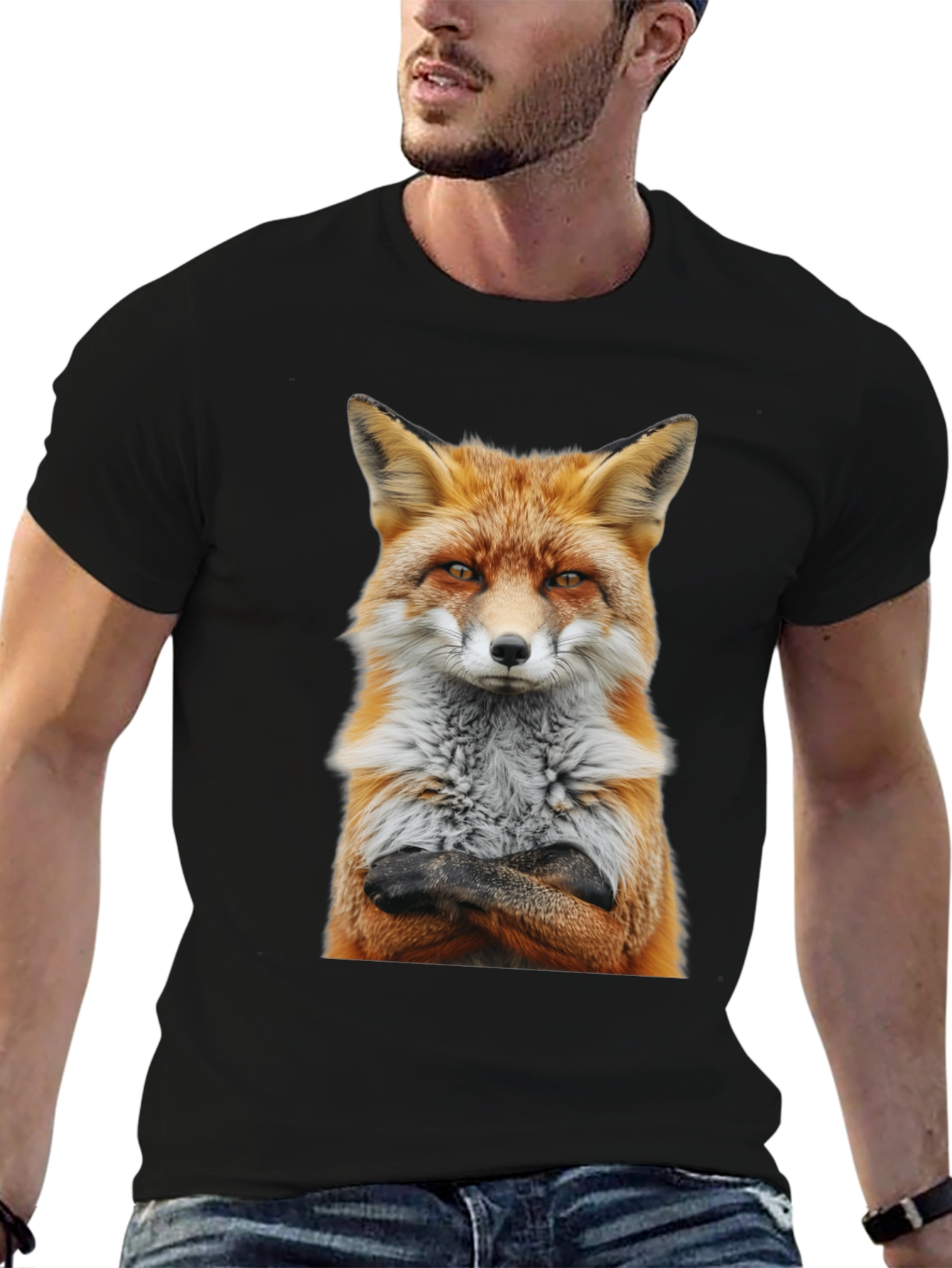 Fox with Attitude Graphic Tee - Cool Animal Shirt
