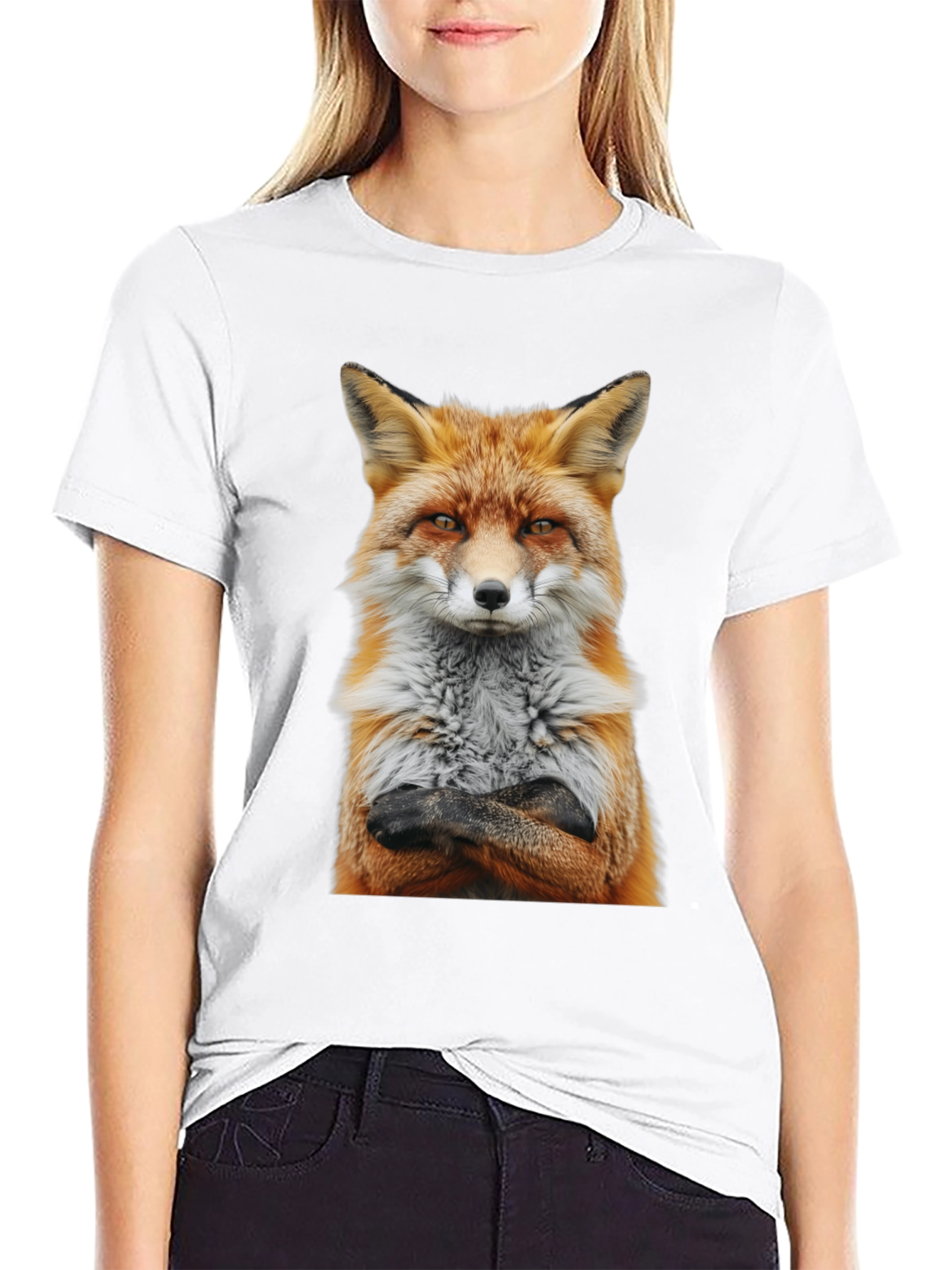 Fox with Attitude Graphic Tee - Cool Animal Shirt